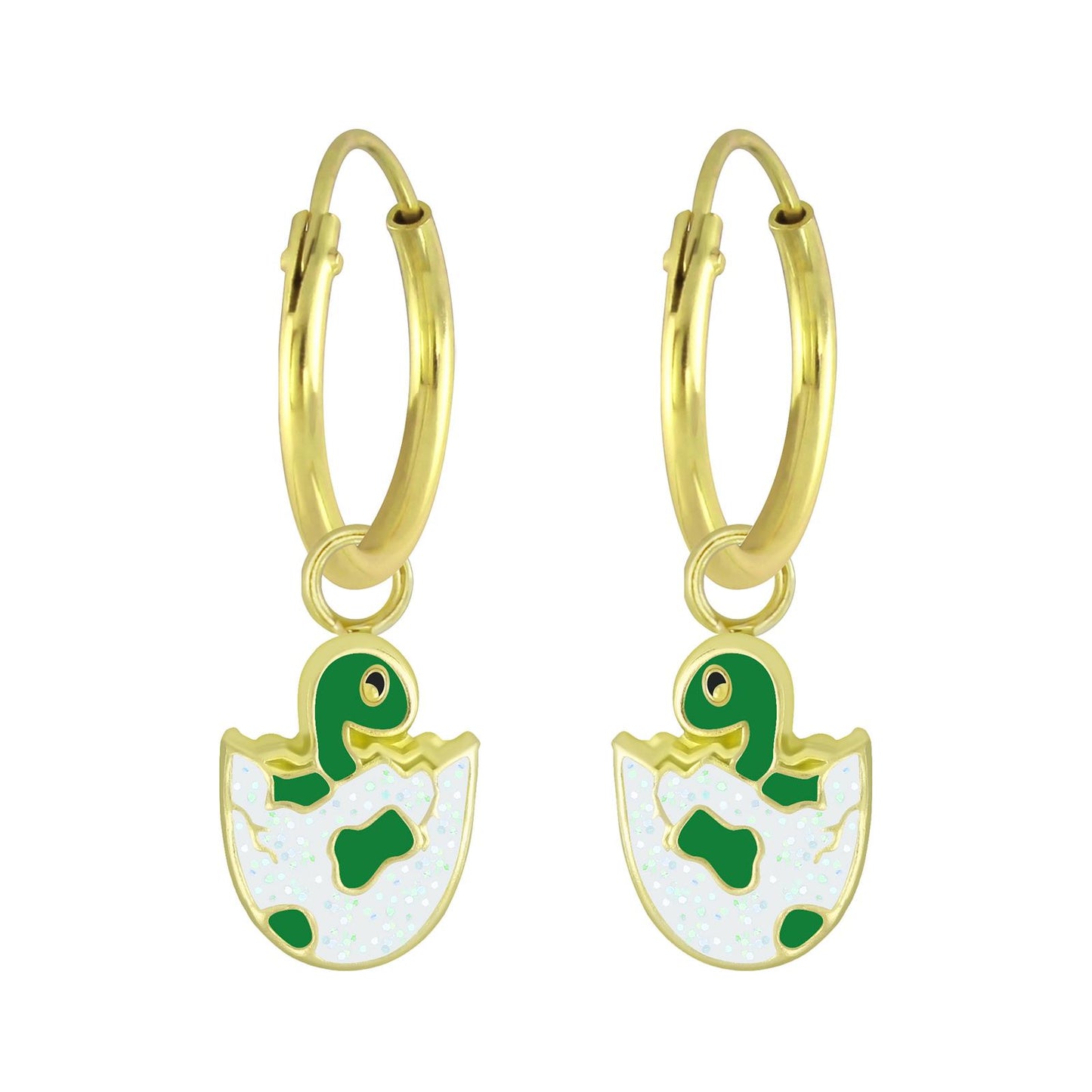 Jungen Creolen Dinosaurier aus 925 Silber