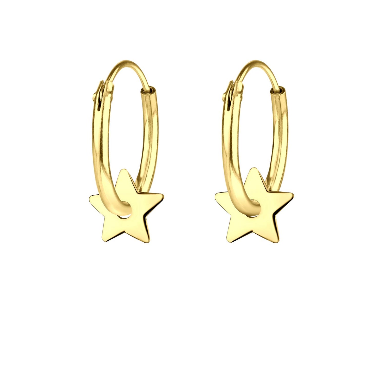 Girls' star hoop earrings made of 925 silver