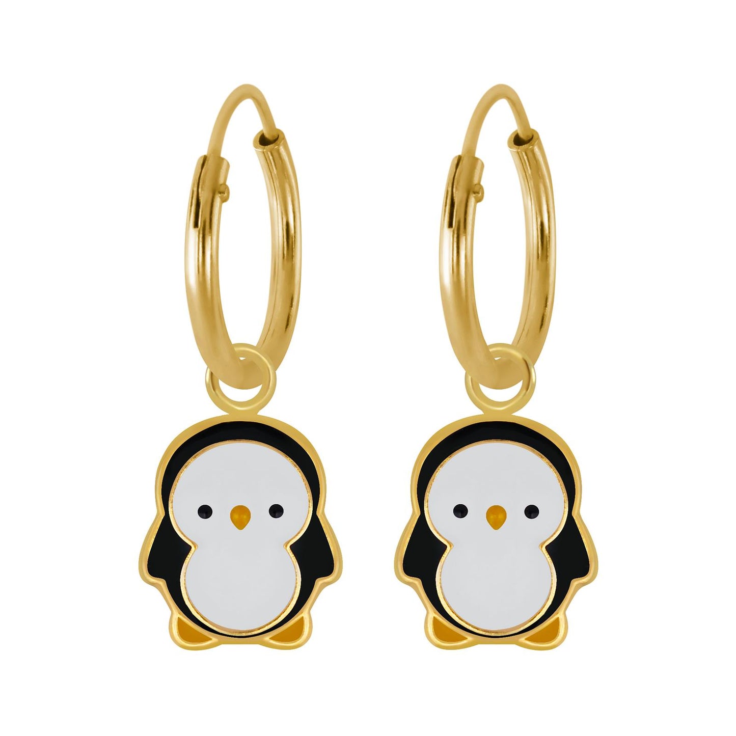 Kinder Creolen Pinguin aus 925 Silber