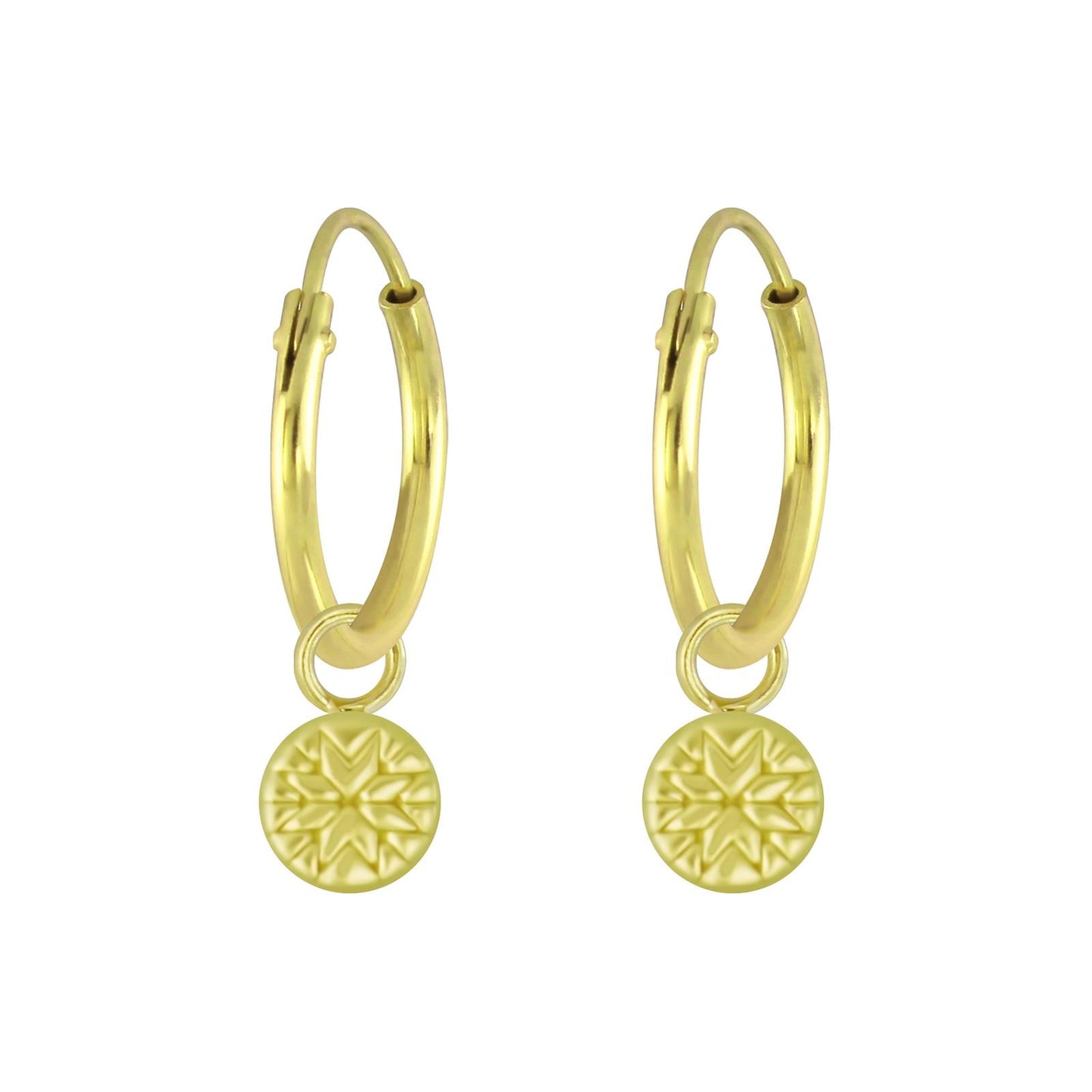 Kinder Creolen Gemustert aus 925 Silber