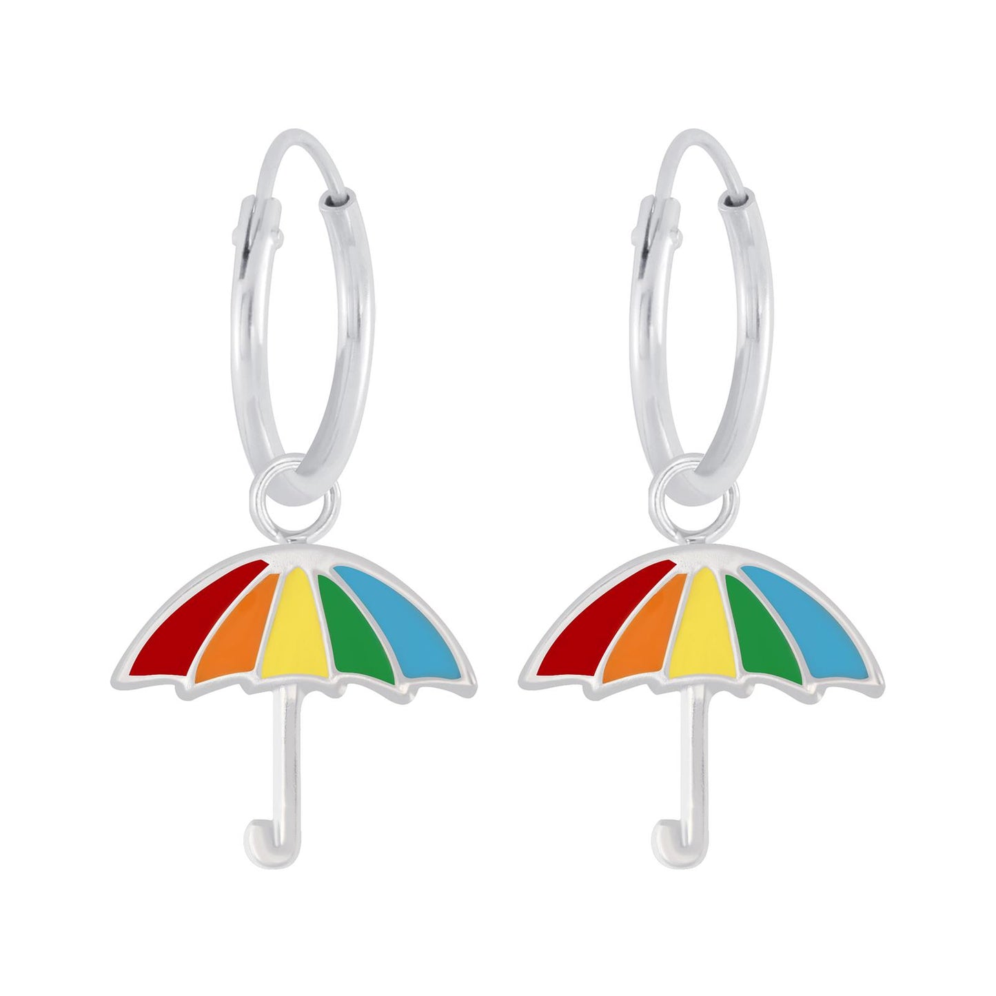 Kinder Creolen Regenschirm aus 925 Silber