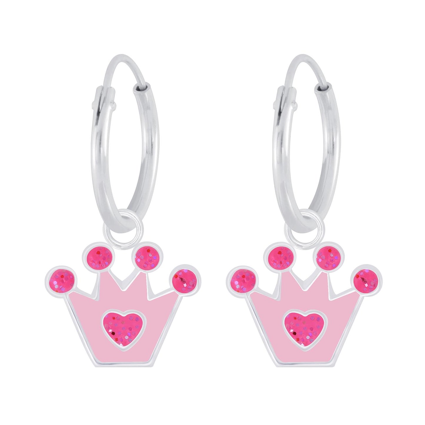 Kinder Creolen Kronen aus 925 Silber