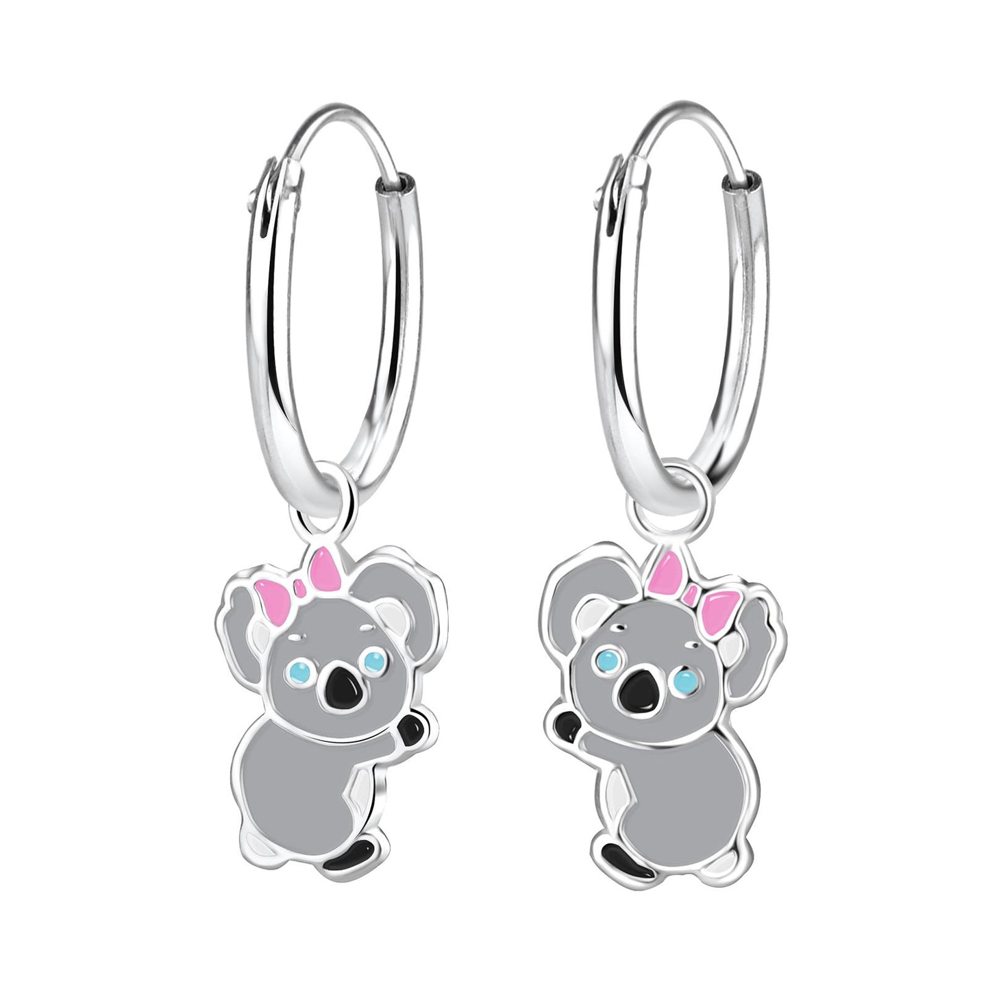 Kinder Creolen Koala aus 925 Silber
