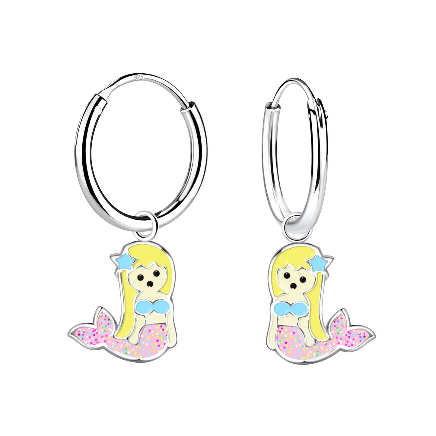 Kinder Creolen Meerjungfrauen aus 925 Silber