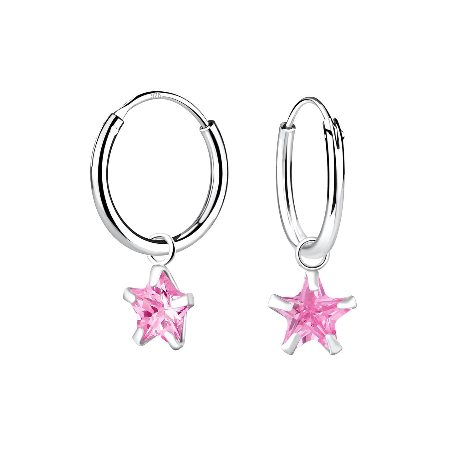 Kinder Creolen 6mm Zirkonia aus 925 Silber