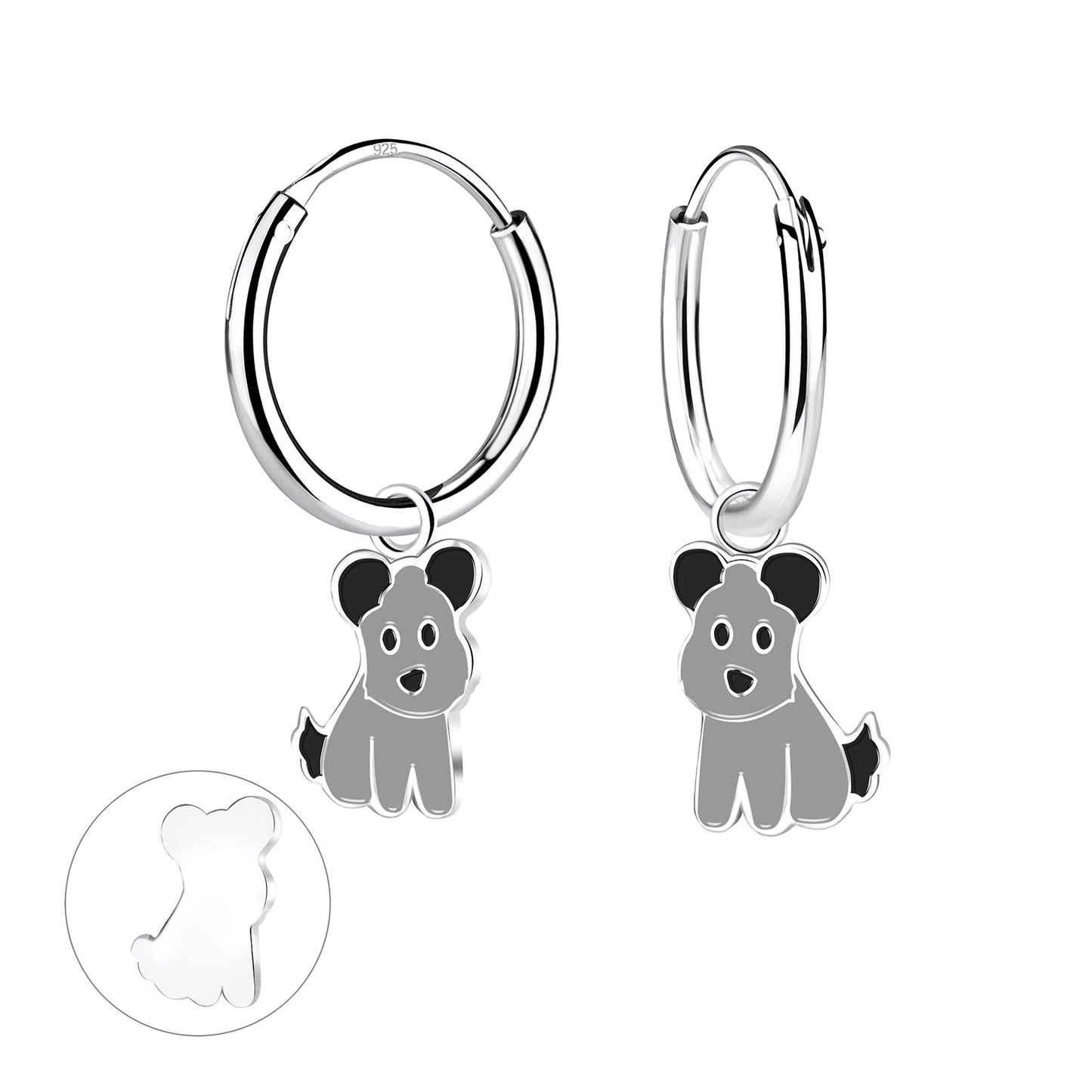 Kinder Creolen Hunde aus 925 Silber