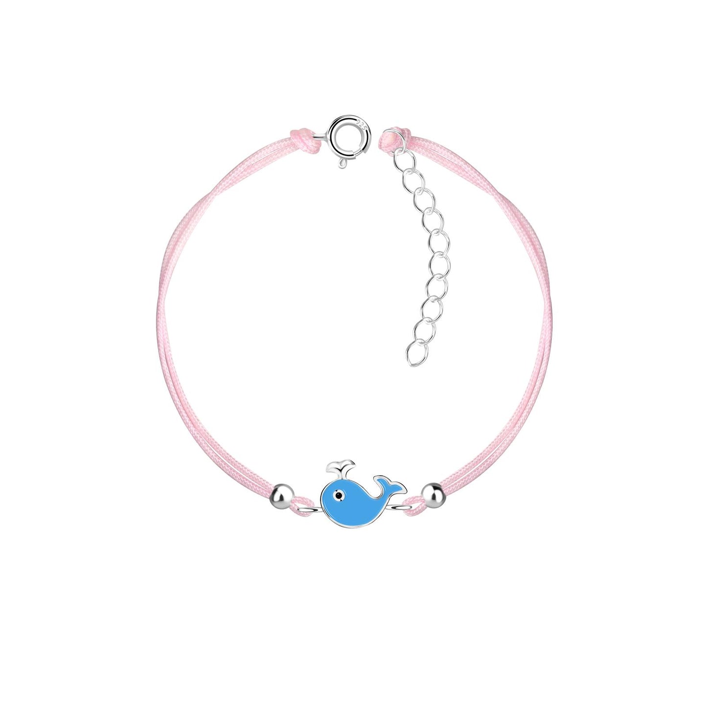 Kinderarmband met walvismotief, gemaakt van 925 zilver.