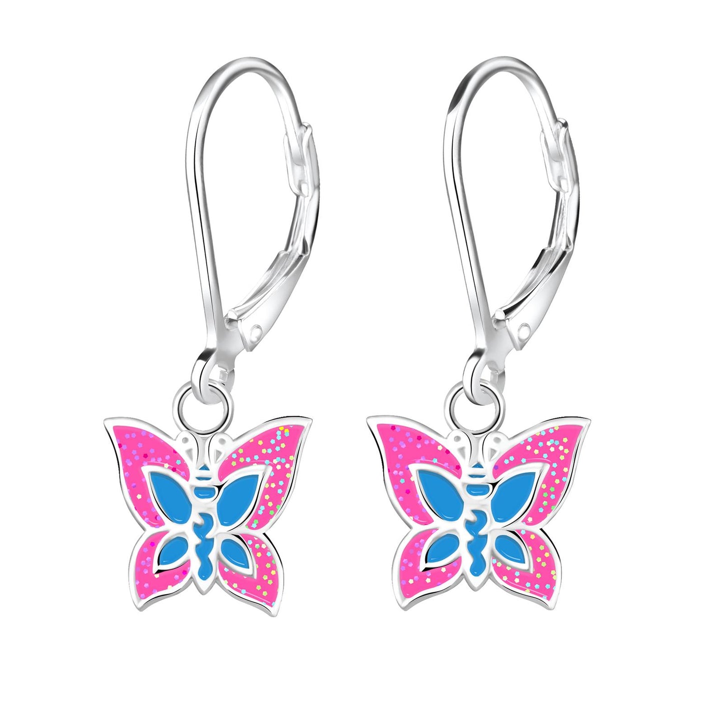 Vlinderoorbellen voor meisjes, gemaakt van 925 zilver.