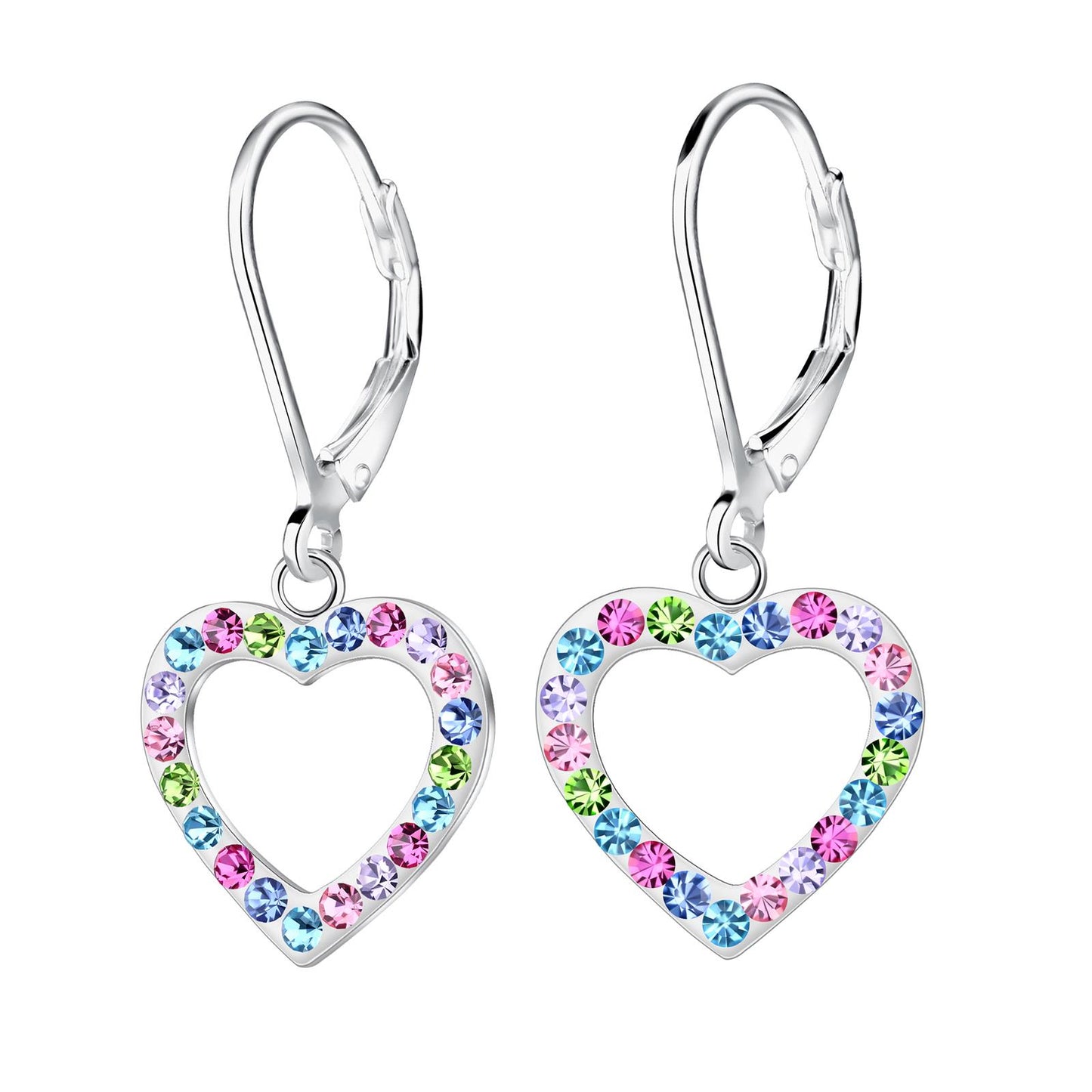 Girls' heart earrings made of 925 silver