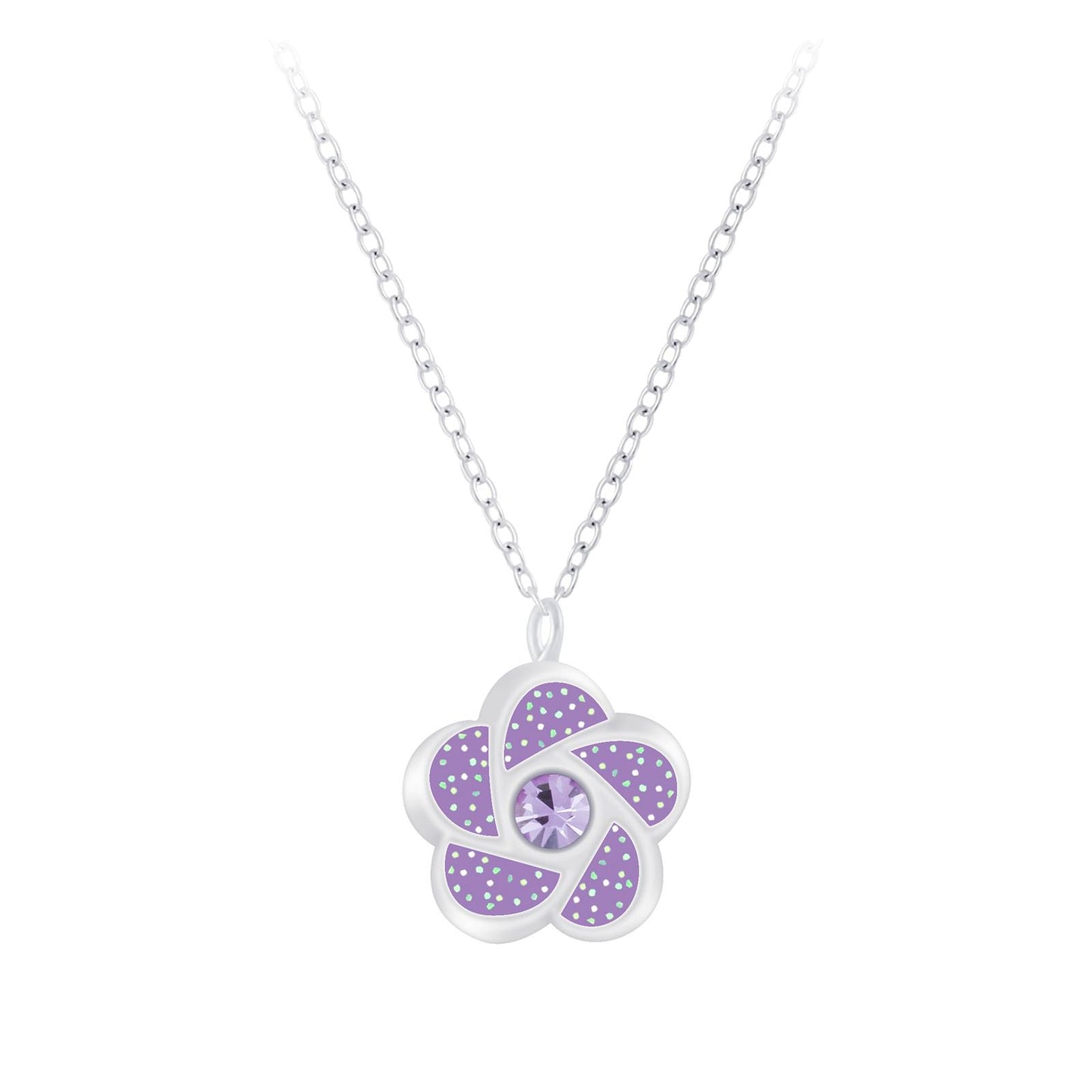 Kinder Halskette Blumen aus 925 Silber