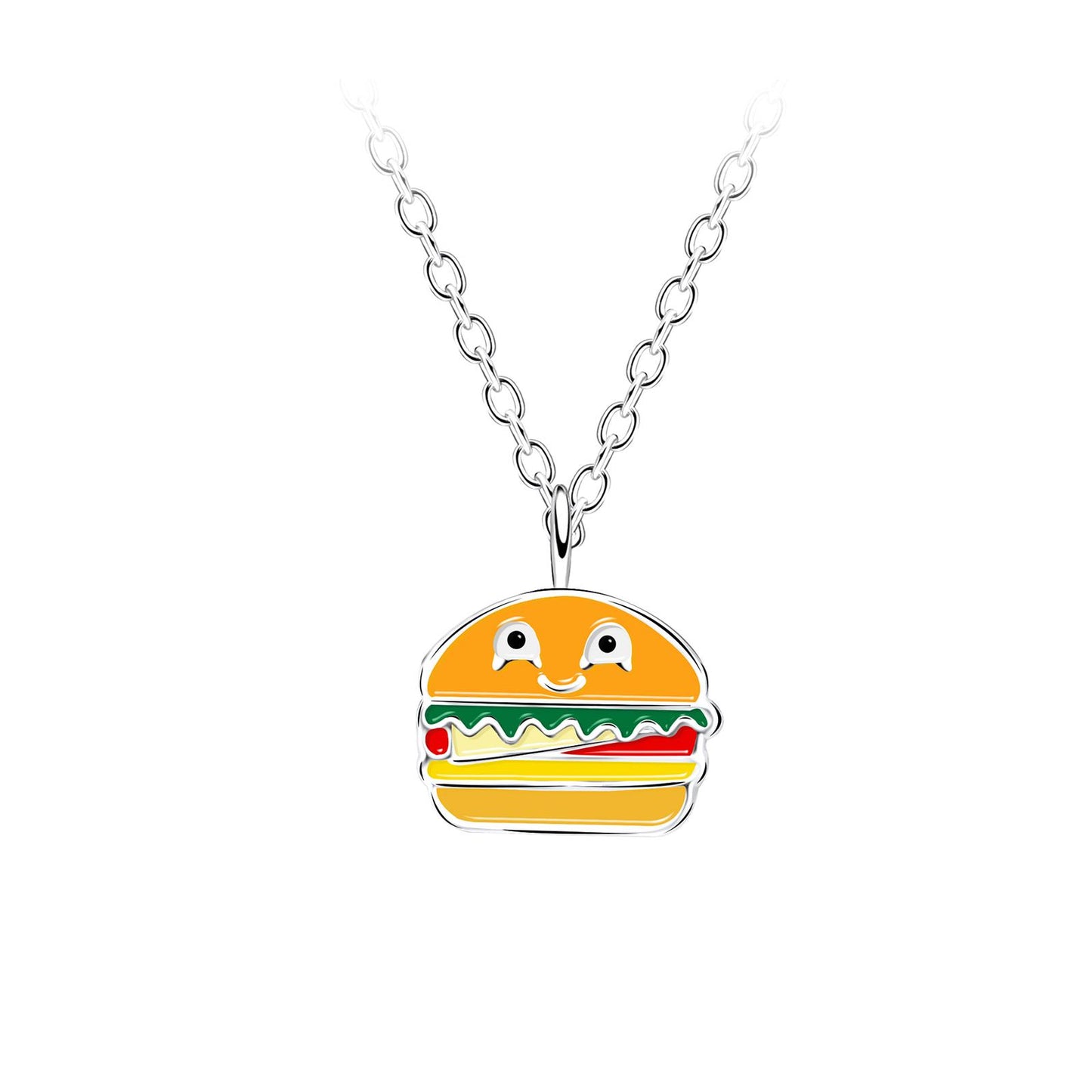 Kinder Halskette Burger aus 925 Silber