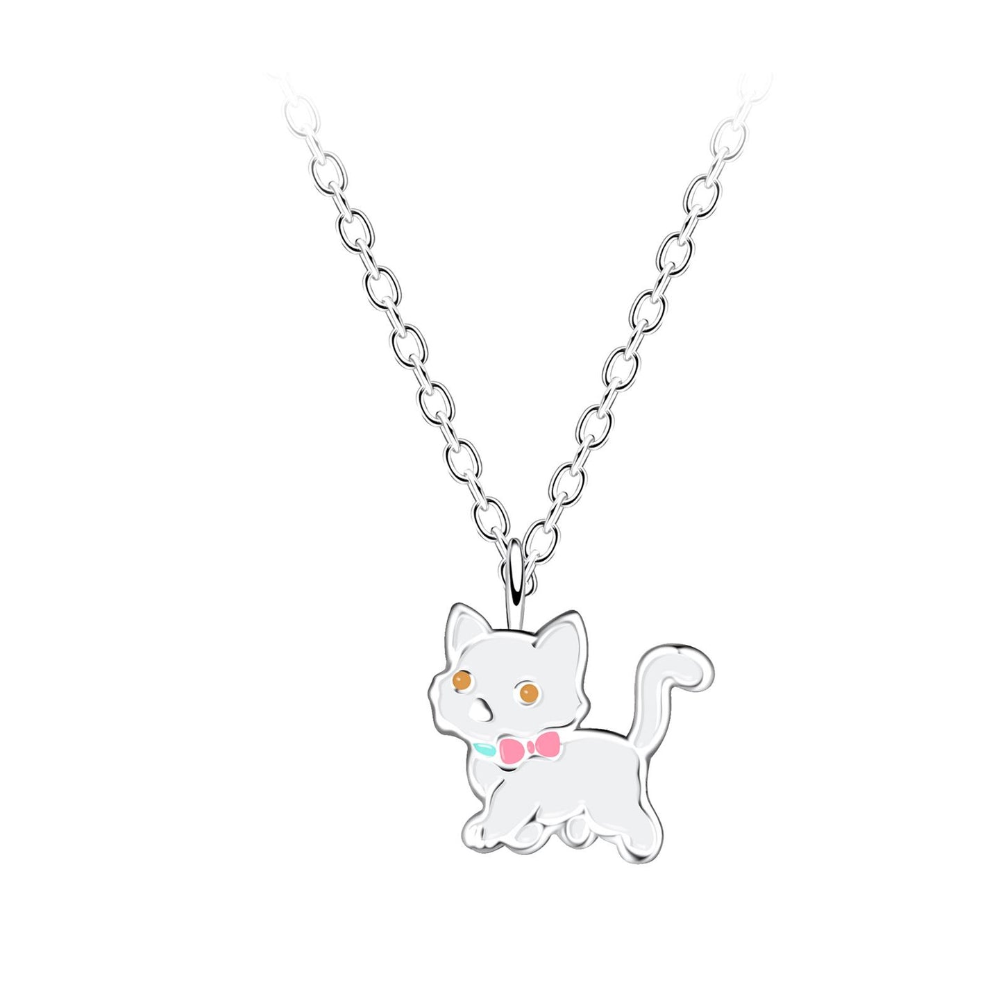 Kinder Halskette Katzen aus 925 Silber
