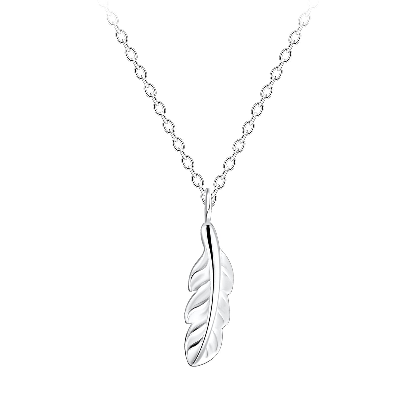 Kinder Halskette Feder aus 925 Silber