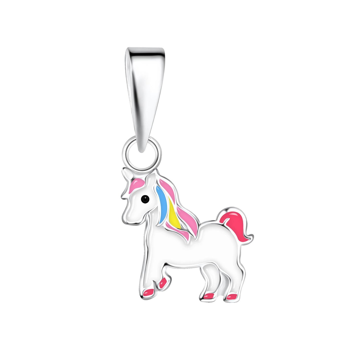 Eenhoornhanger voor kinderen, gemaakt van 925 zilver.