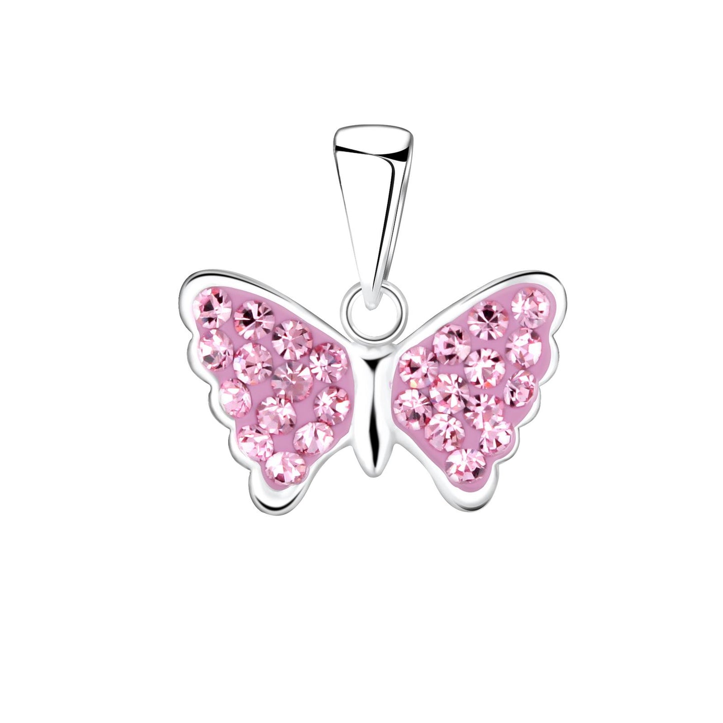Kinderhalsketting met vlinderhanger in 925 sterling zilver