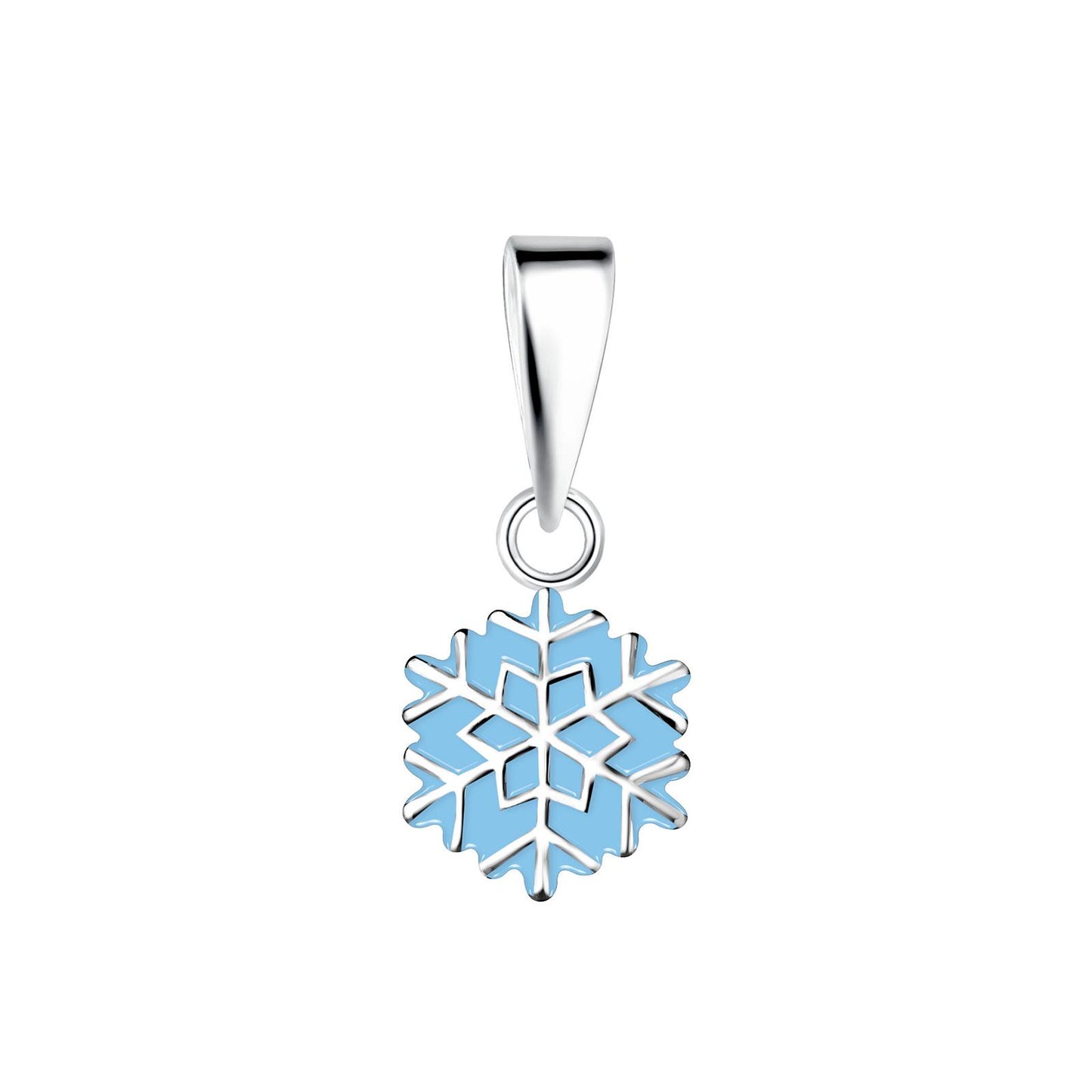 Kinderketting met sneeuwvlokhanger van 925 sterling zilver.