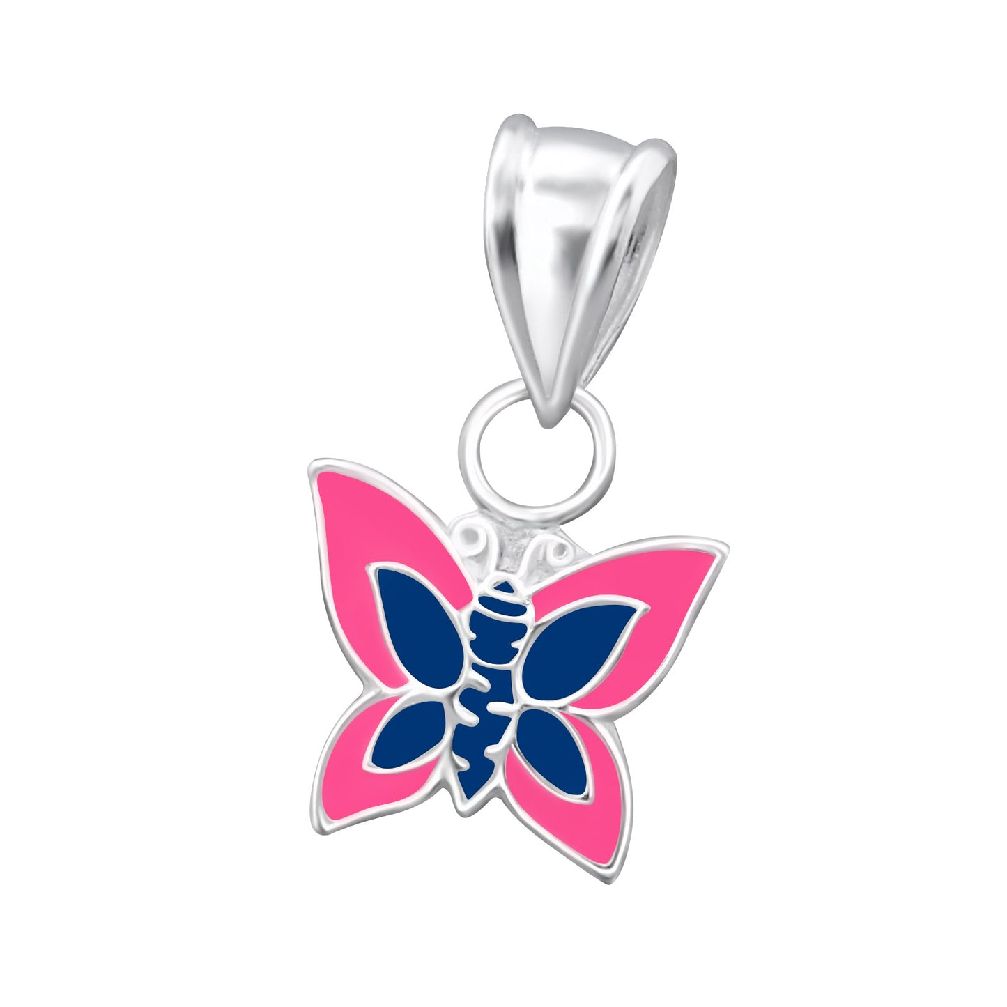 Children's Butterfly Pendant Necklace in 925 Sterling Silver