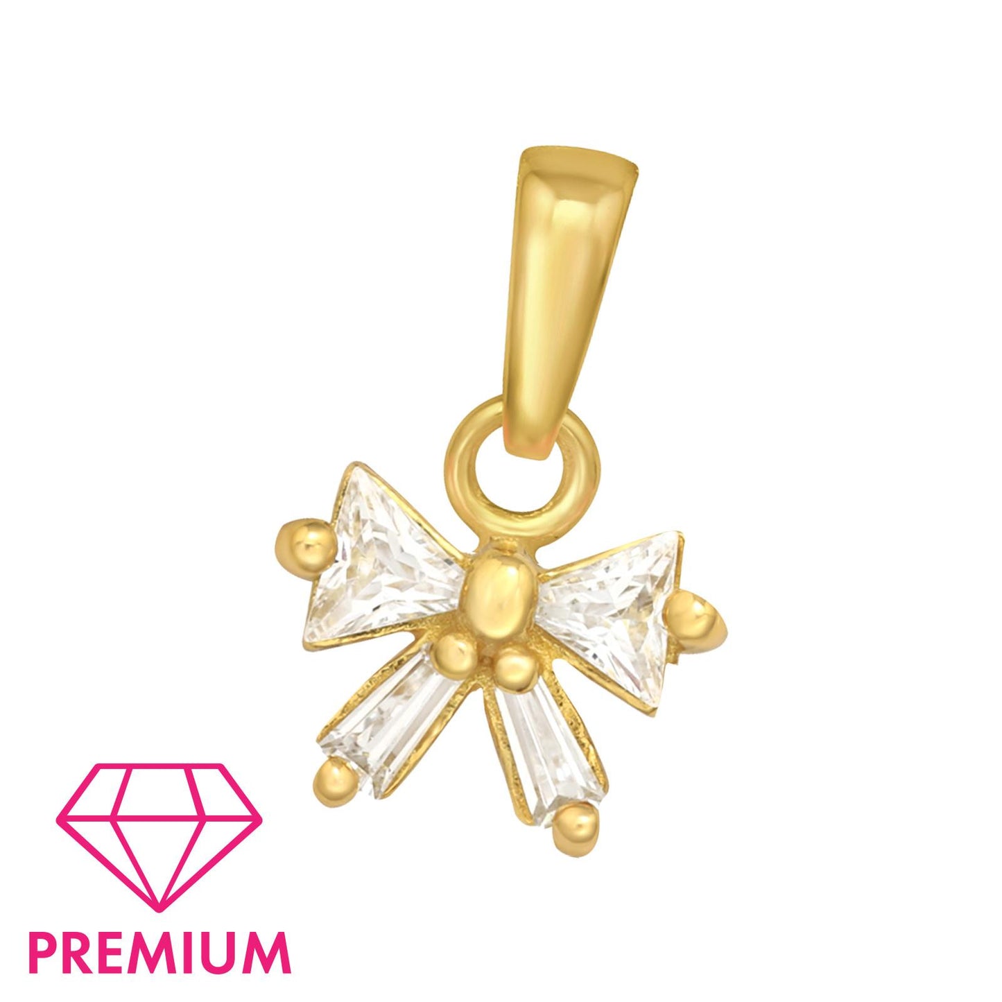 Children's pendant necklace bow made of 925 silver