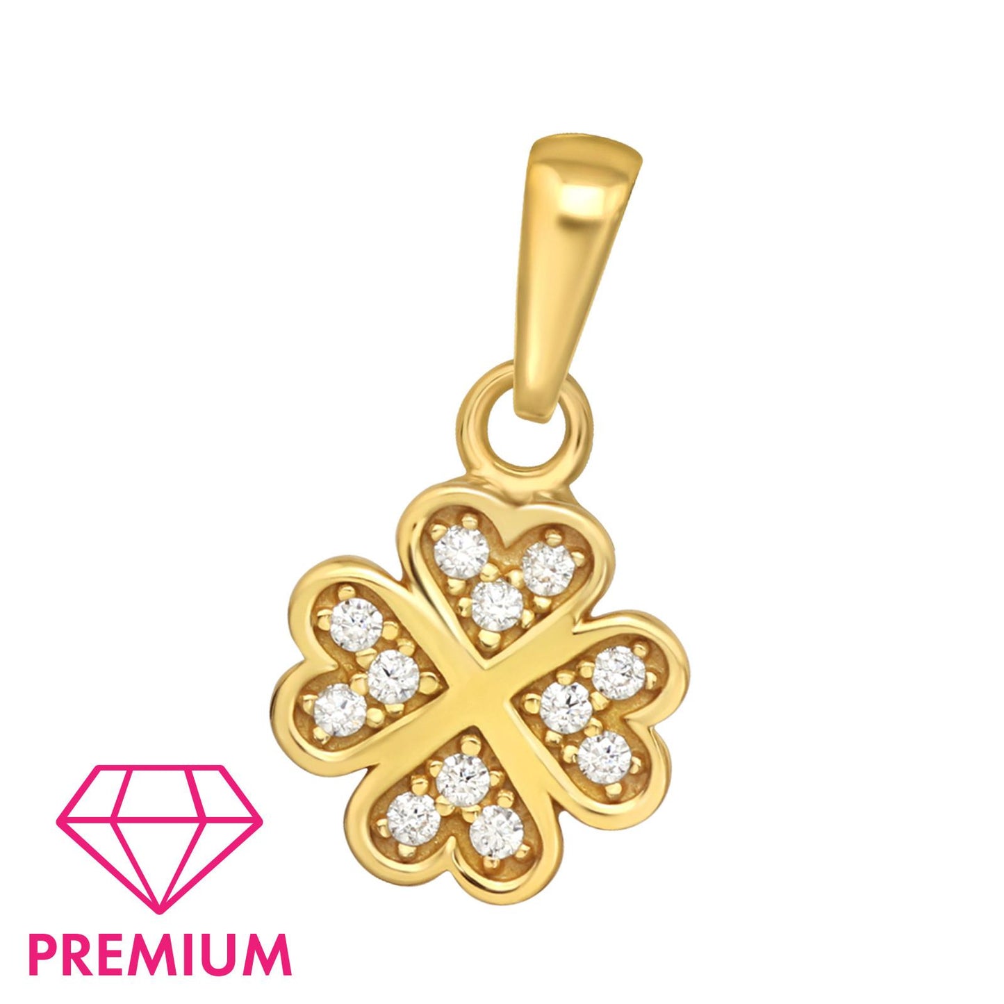 Kinder Kettenanhänger Glücksklee aus 925 Silber