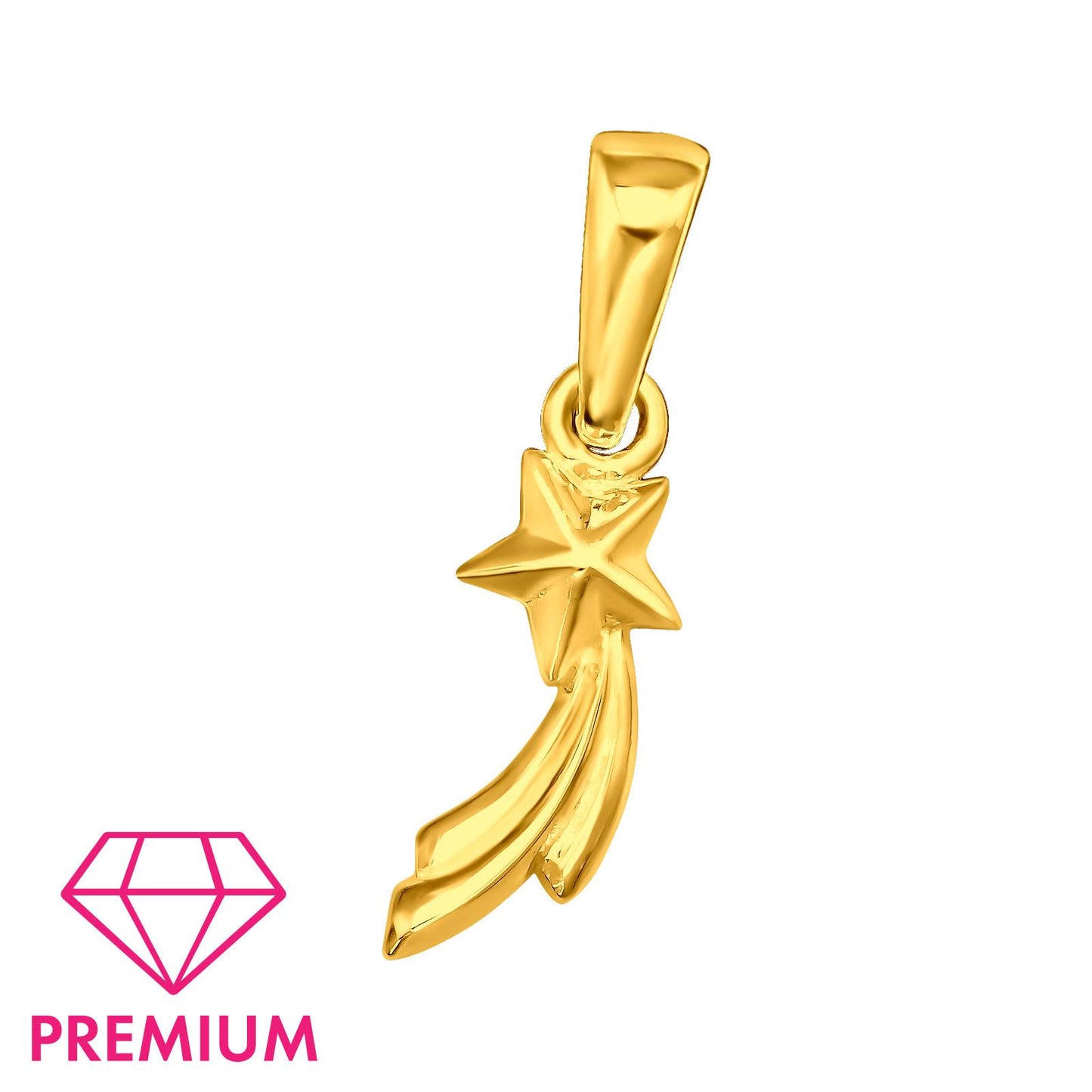 Kinderhalskettinghanger met vallende sterren, gemaakt van 925 zilver.