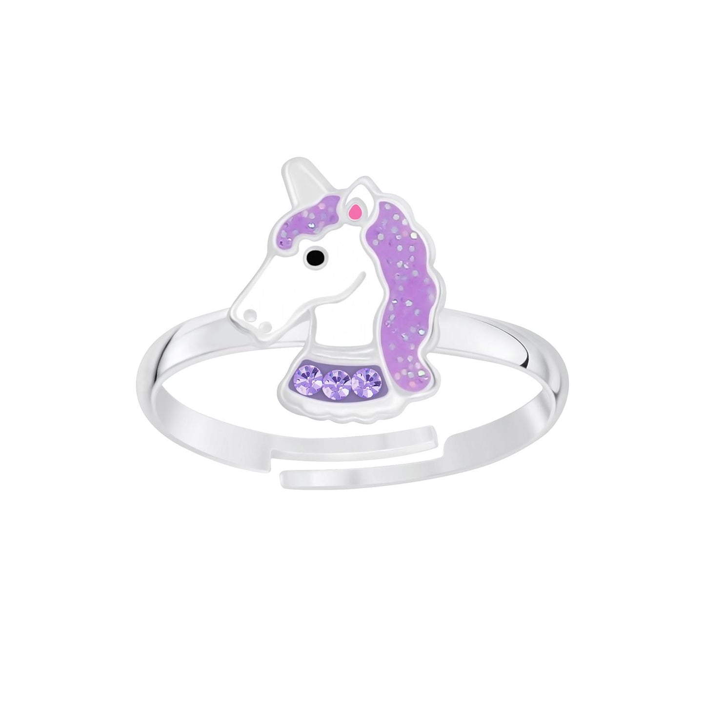Mädchen Ring Einhorn aus 925 Silber