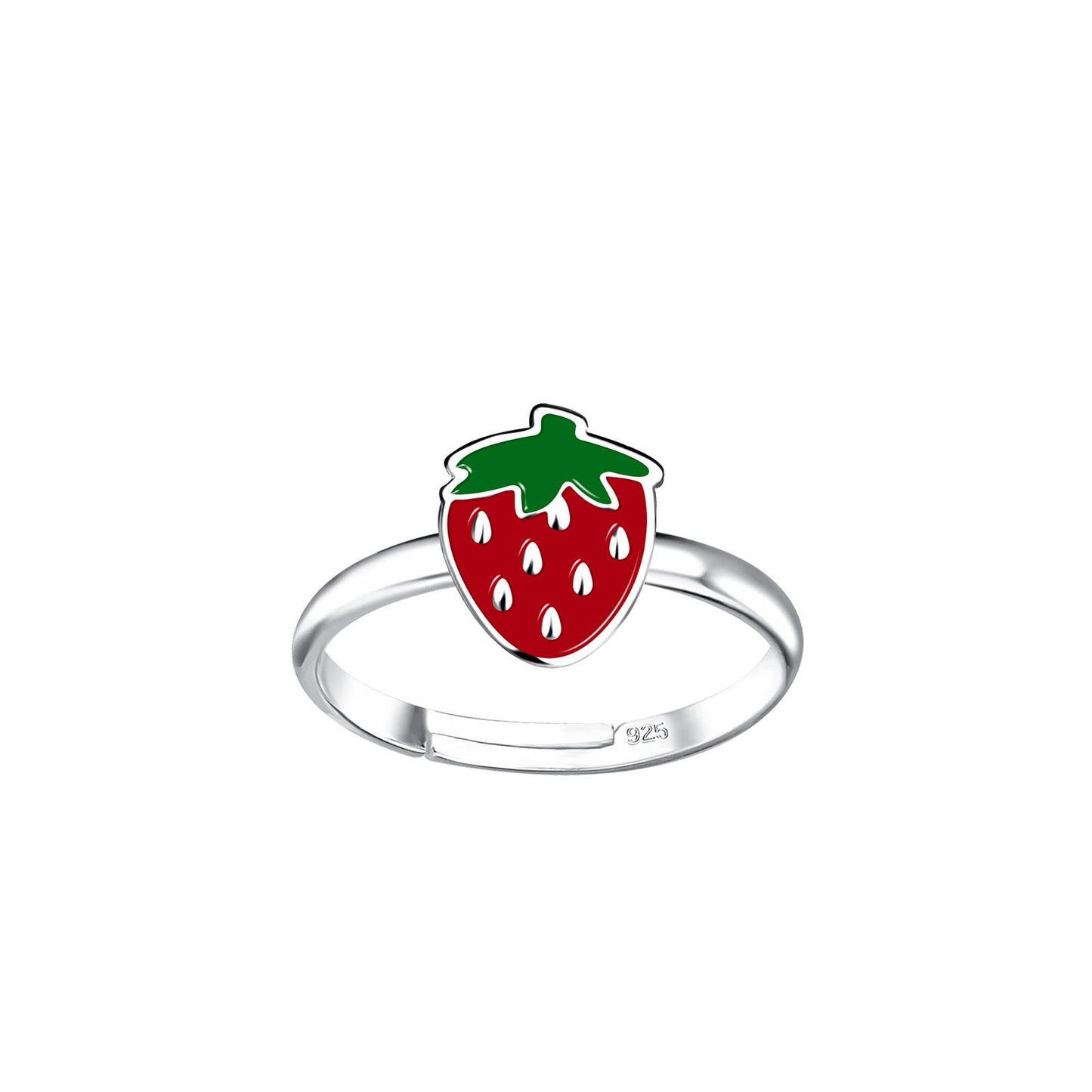 Kinder Ring Erdbeeren aus 925 Silber