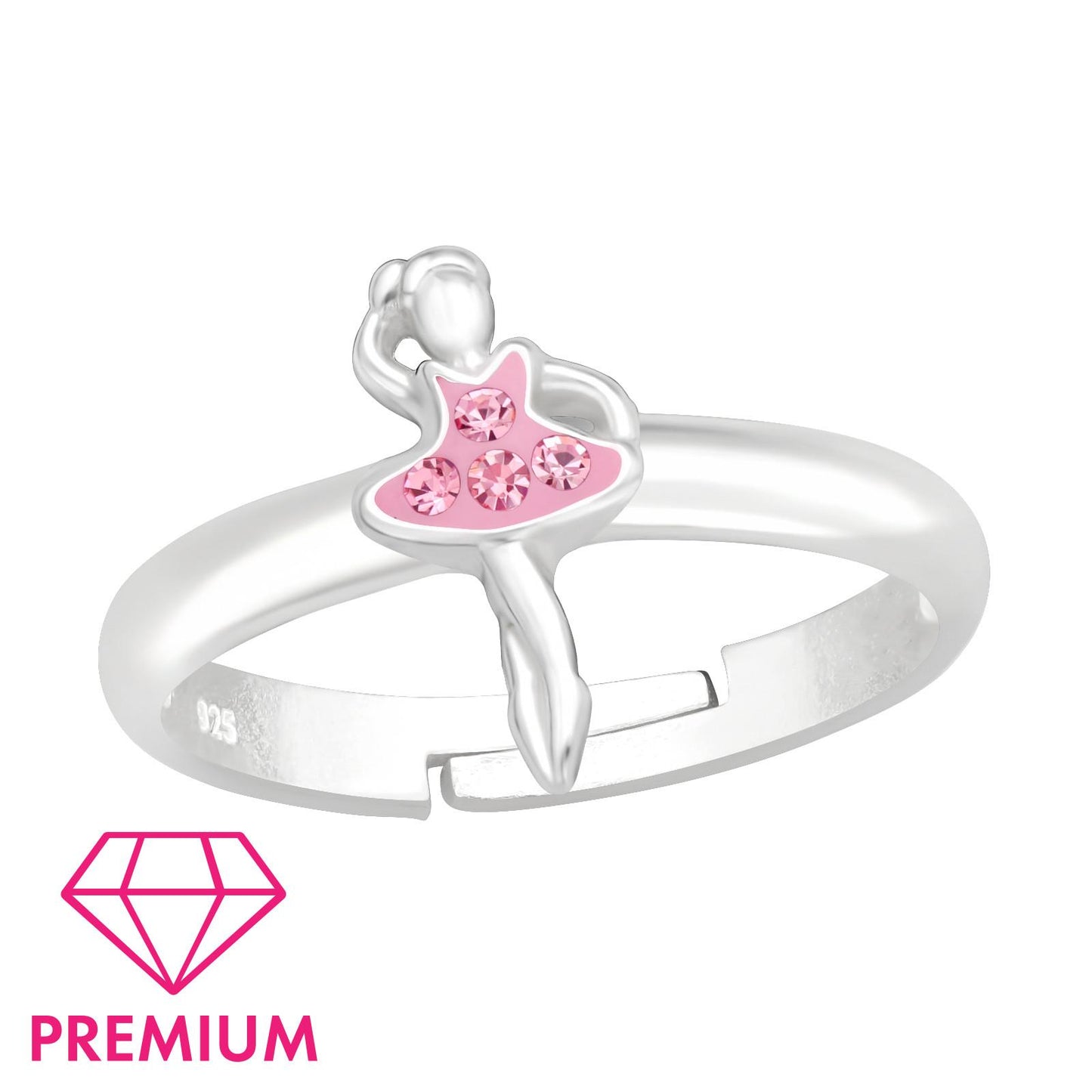 Mädchen Ring Ballet Mädchen Größe 4 aus 925 Silber