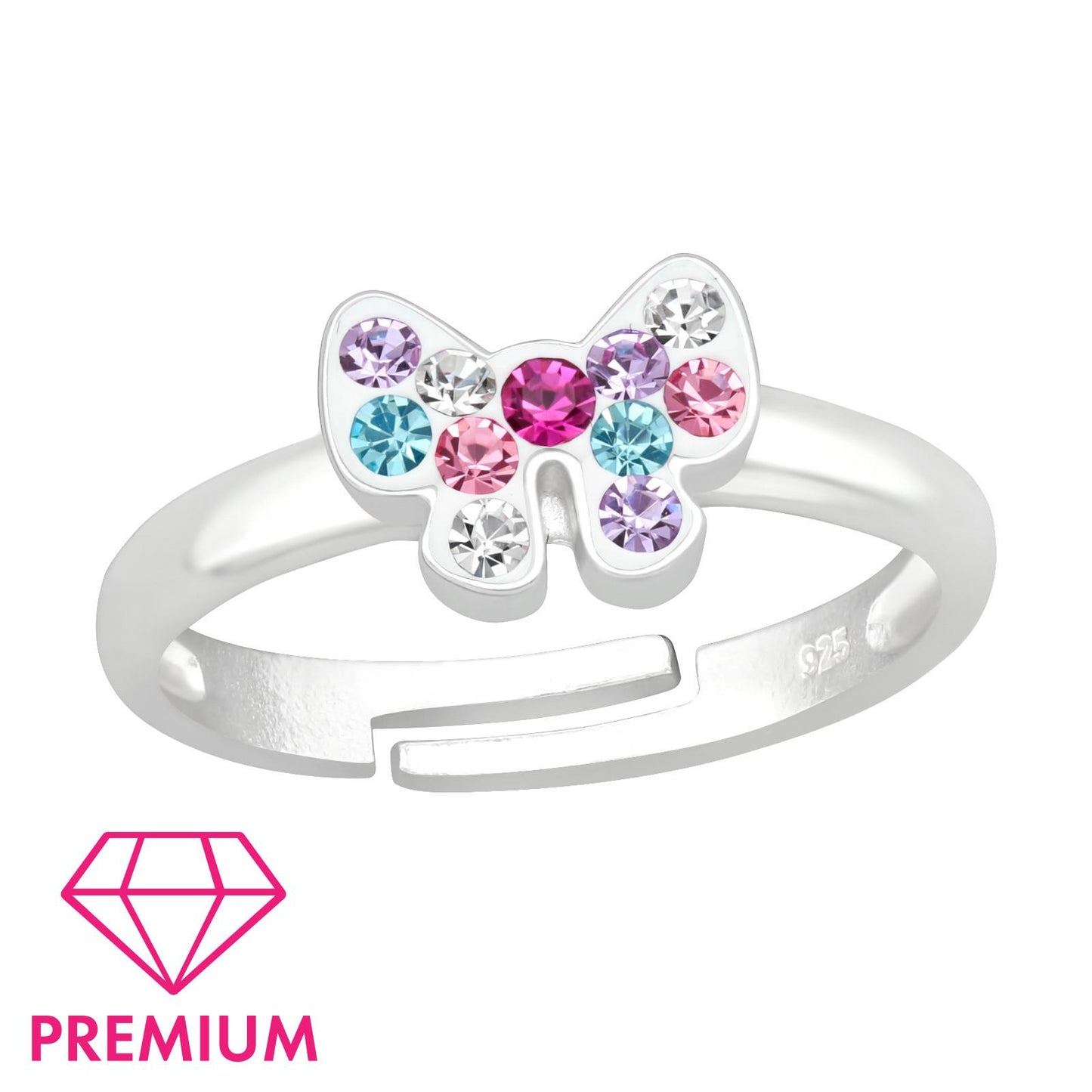 Kinder Ring Haarschleife Größe 4 aus 925 Silber