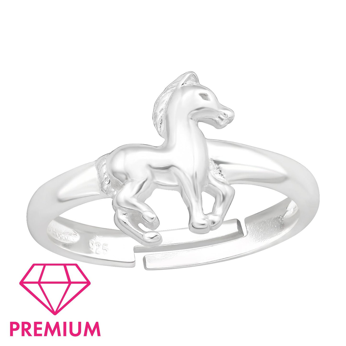 Mädchen Ring Pferde Größe 2,5 aus 925 Silber
