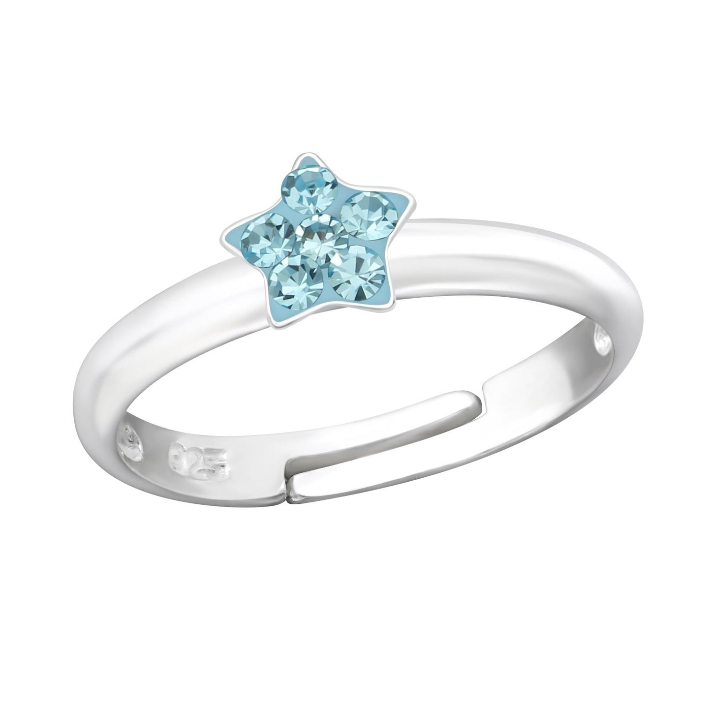 Mädchen Ring Stern Größe 2,5 aus 925 Silber
