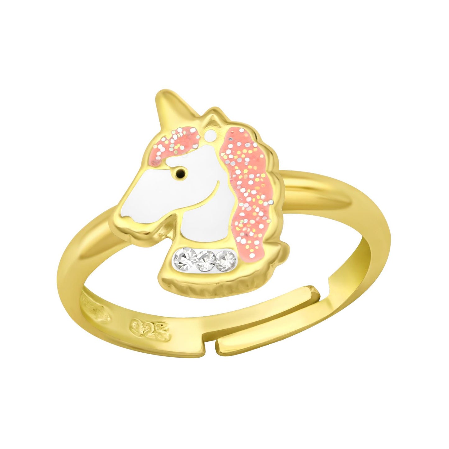 Mädchen Ring Einhorn Größe 4 aus 925 Silber