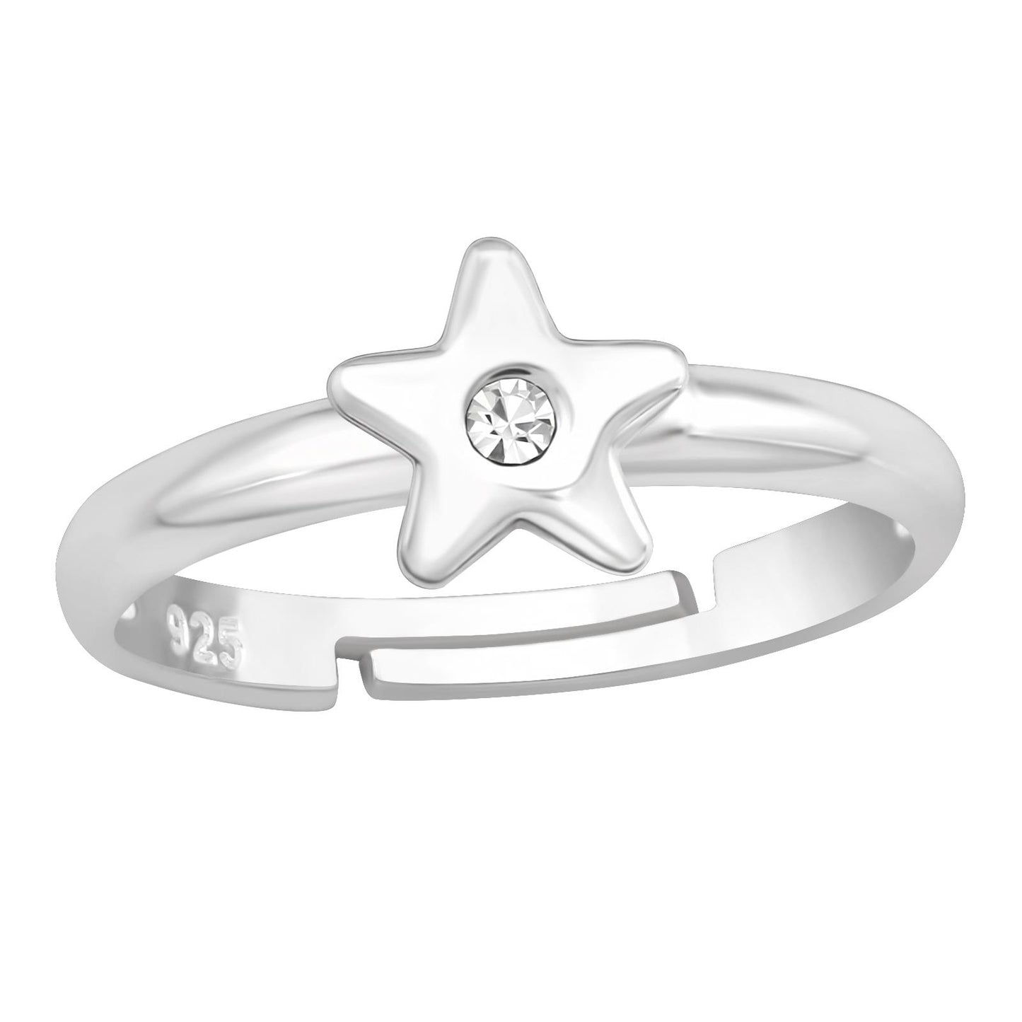 Mädchen Ring Stern Größe 2,5 aus 925 Silber