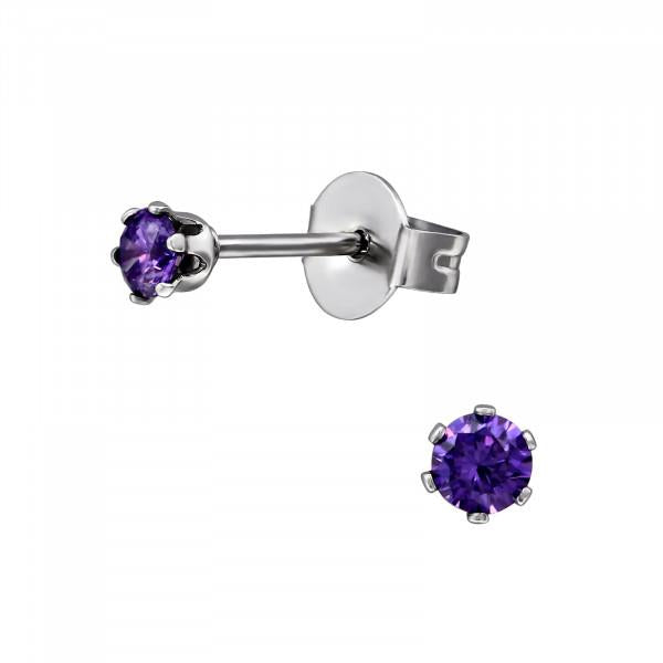 Children's round earrings made of surgical steel