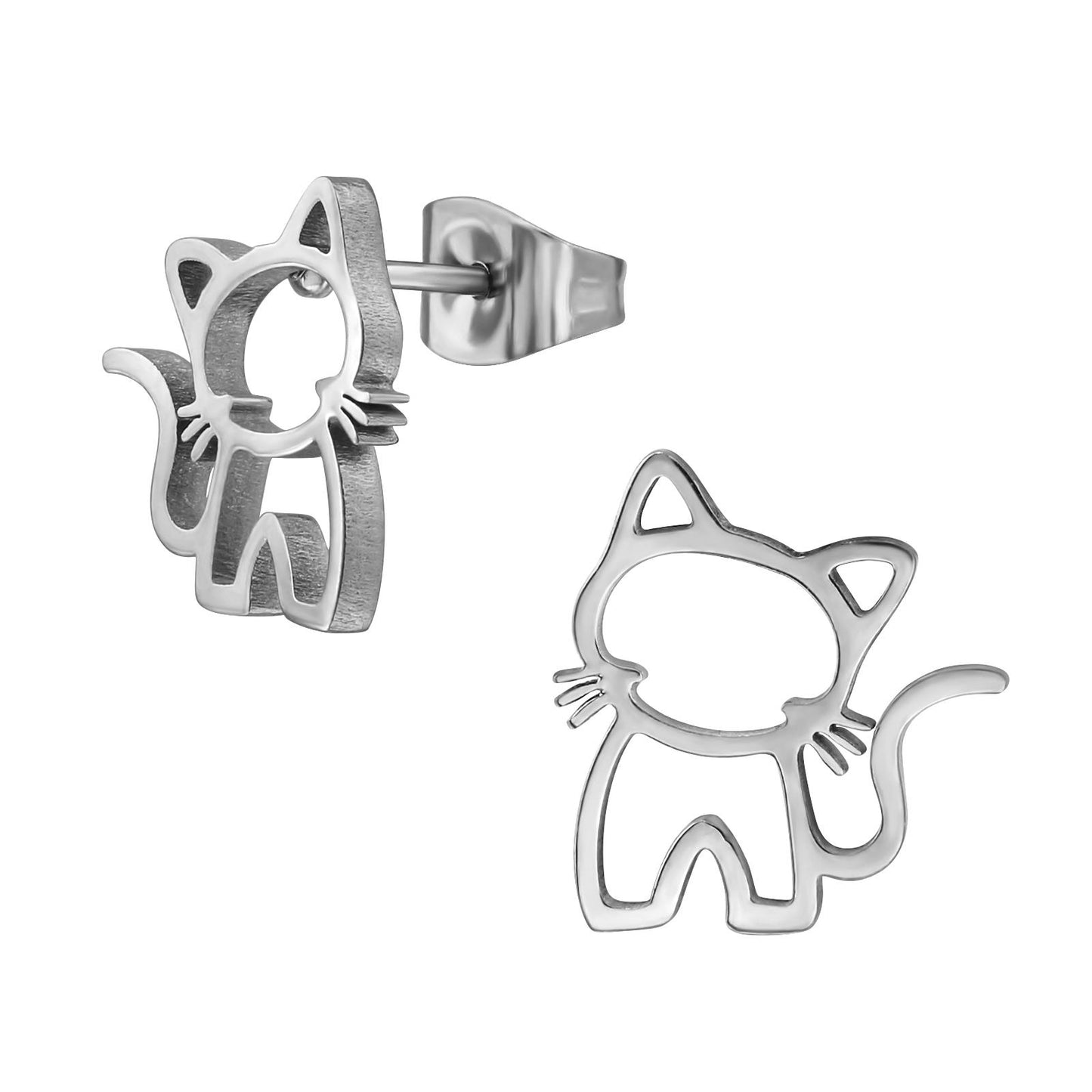 Kattenoorbellen voor meisjes, gemaakt van chirurgisch staal.