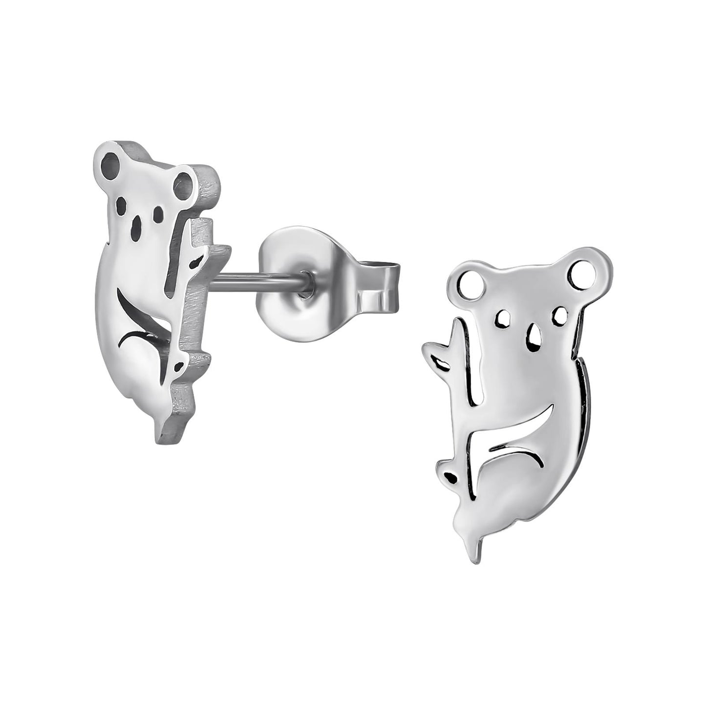 Kinderoorbellen in de vorm van een koala, gemaakt van chirurgisch staal.