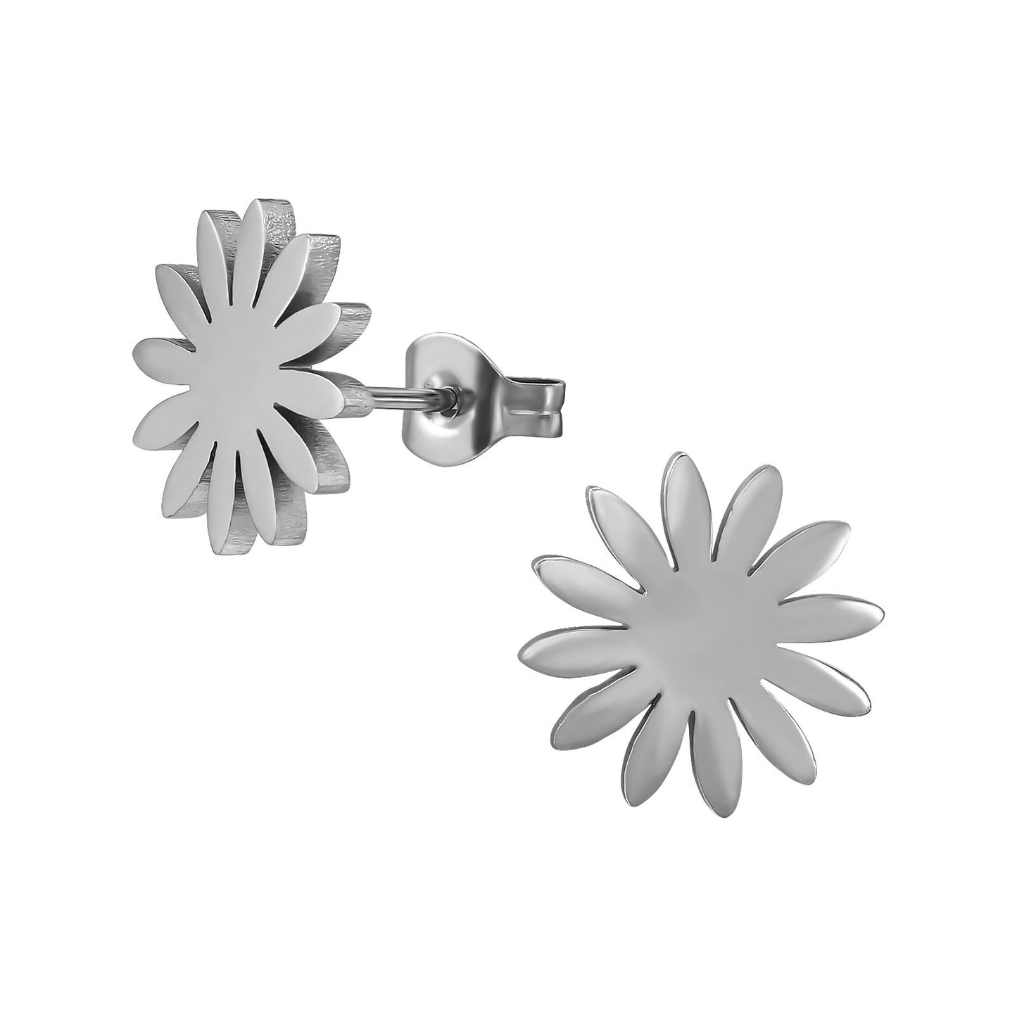 Girls' flower earrings made of surgical steel