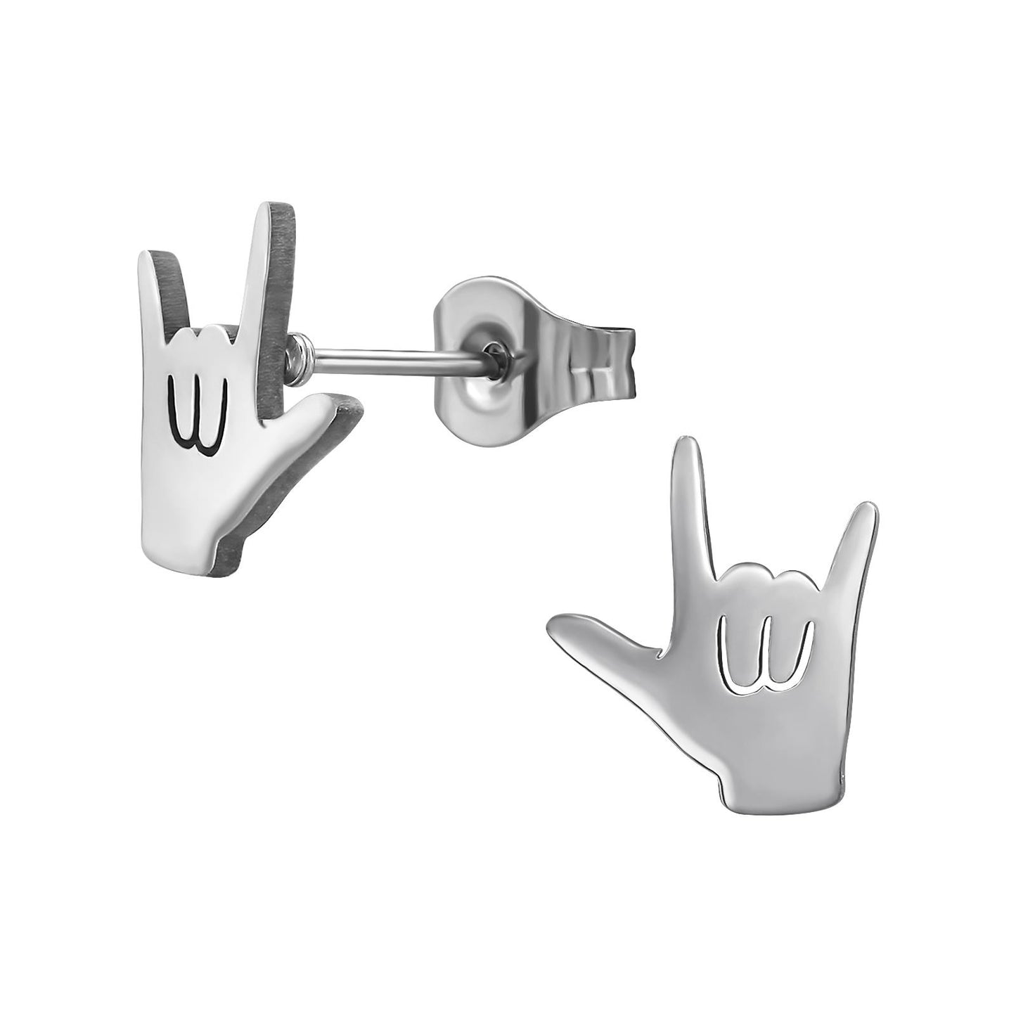Kinder Ohrringe Rockhand aus Chirurgenstahl