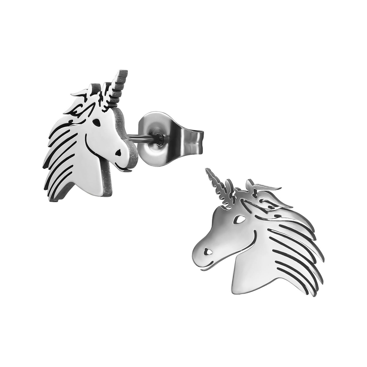 Mädchen Ohrringe Einhorn aus Chirurgenstahl