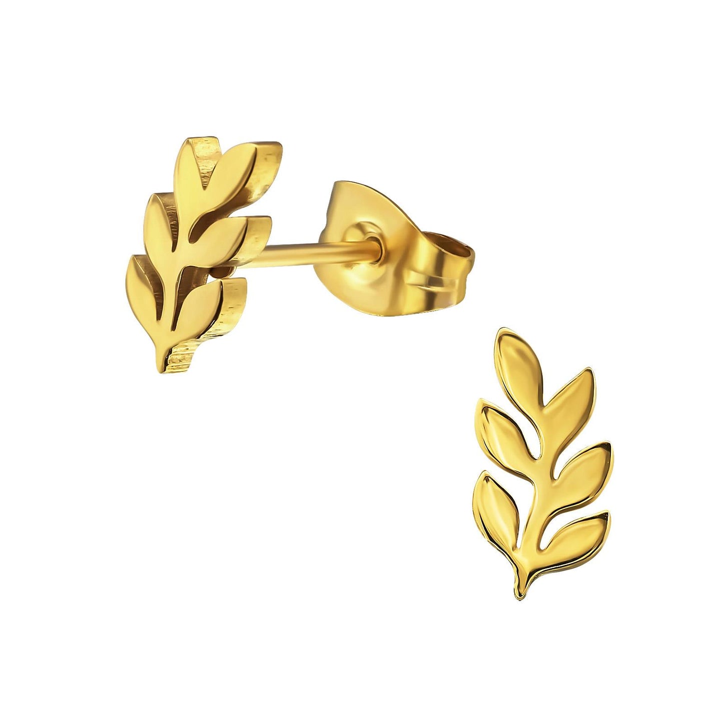 Children's earrings olive branch made of surgical steel