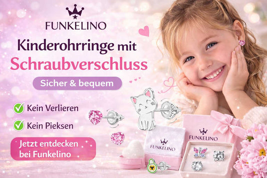 Süßes Mädchen mit sicheren Schraubverschluss Ohrringen von Funkelino
