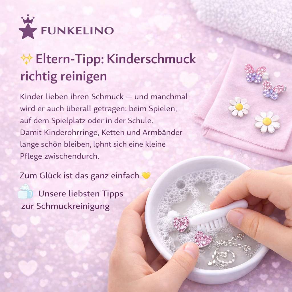 Tipps und Tricks für die einfache Reinigung für Kinderschmuck von Funkelino