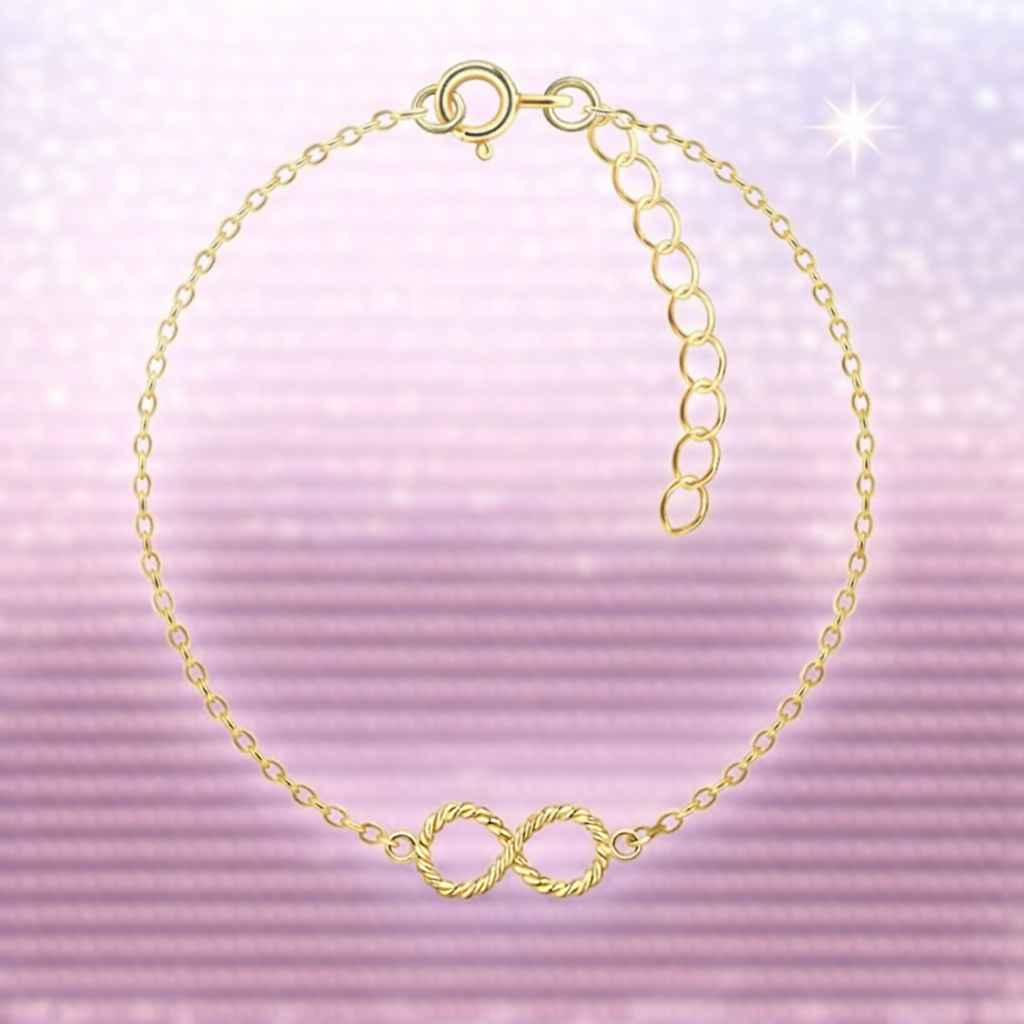 Kinderarmband aus 925 Silber vergoldet mit Infinity Motiv