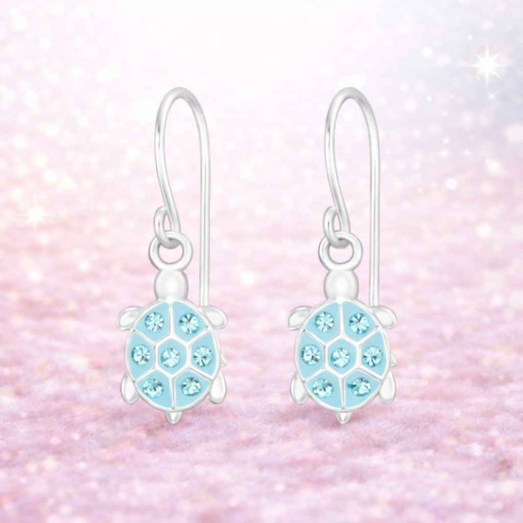 kinderohrringe ohrhänger aus 925 silber mit schildkröten motiv