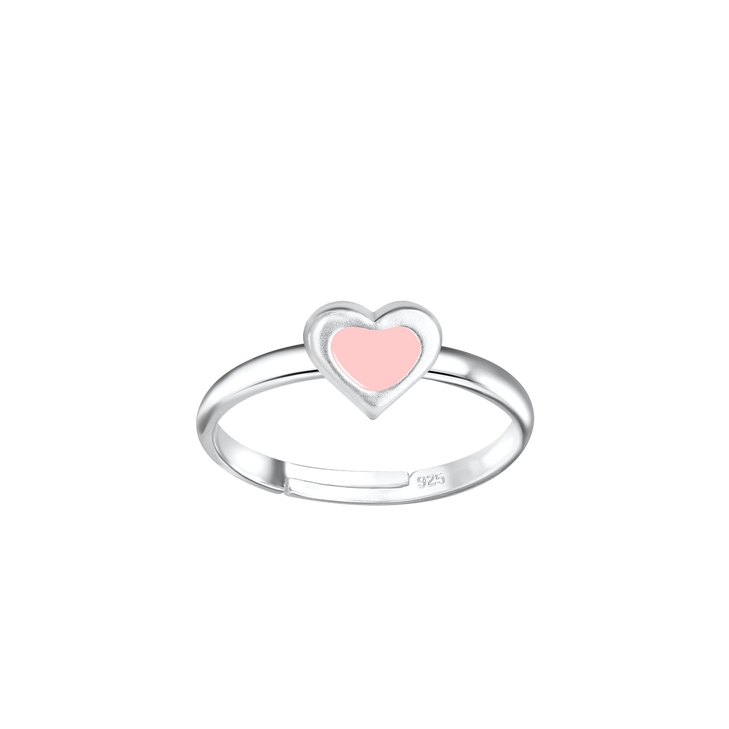 Girls' heart-shaped ring made of 925 silver
