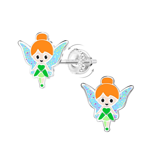 Mädchen Ohrringe Feen Schraubverschluss aus 925 Silber