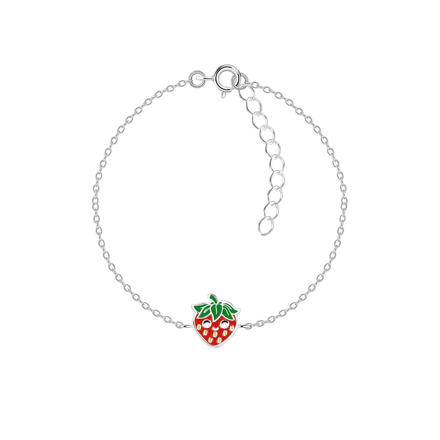 Kinder Armband Erdbeeren aus 925 Silber