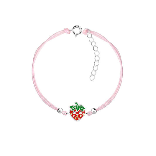 Kinder Armband Erdbeeren aus 925 Silber