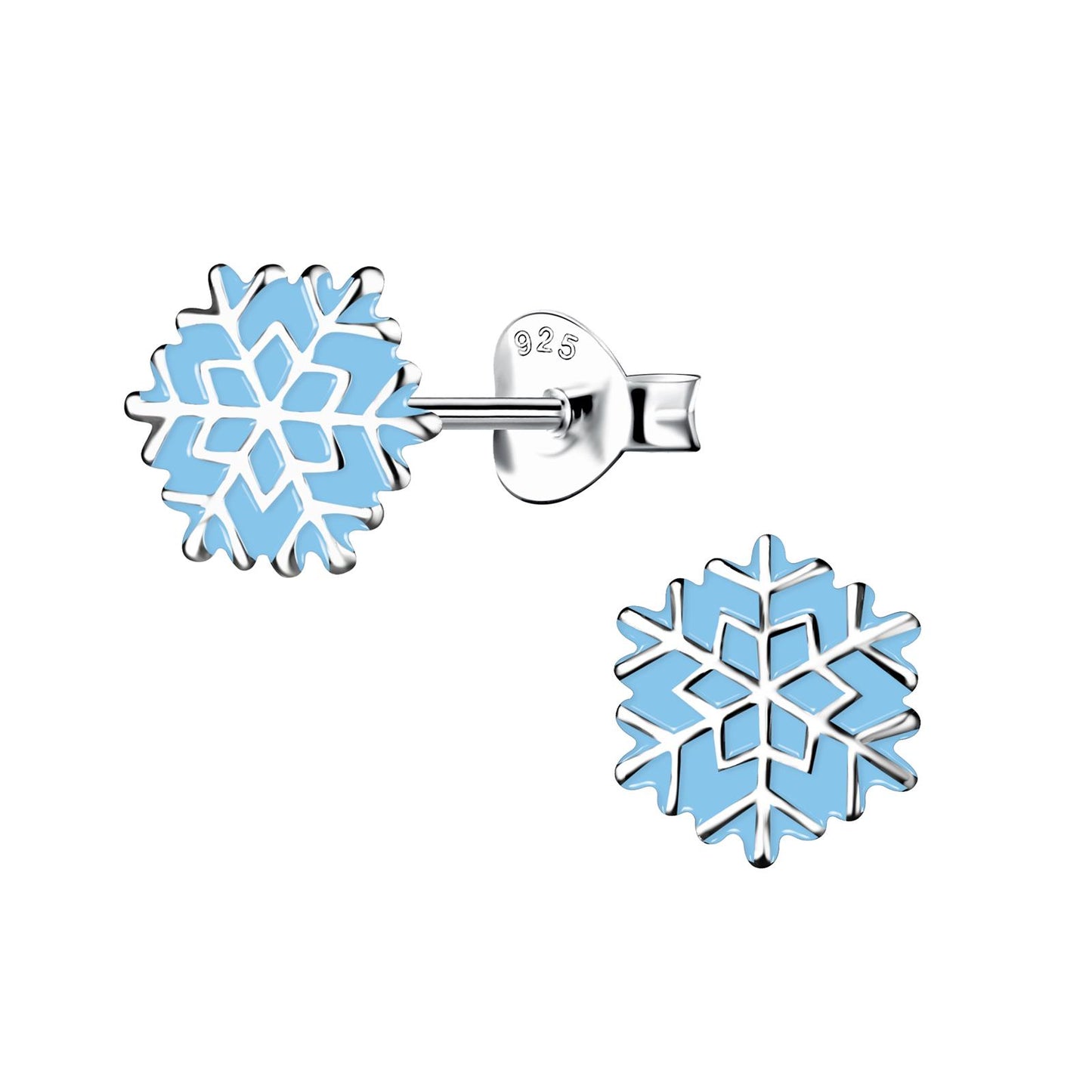 Kinder Ohrringe Schneeflocken aus 925 Silber