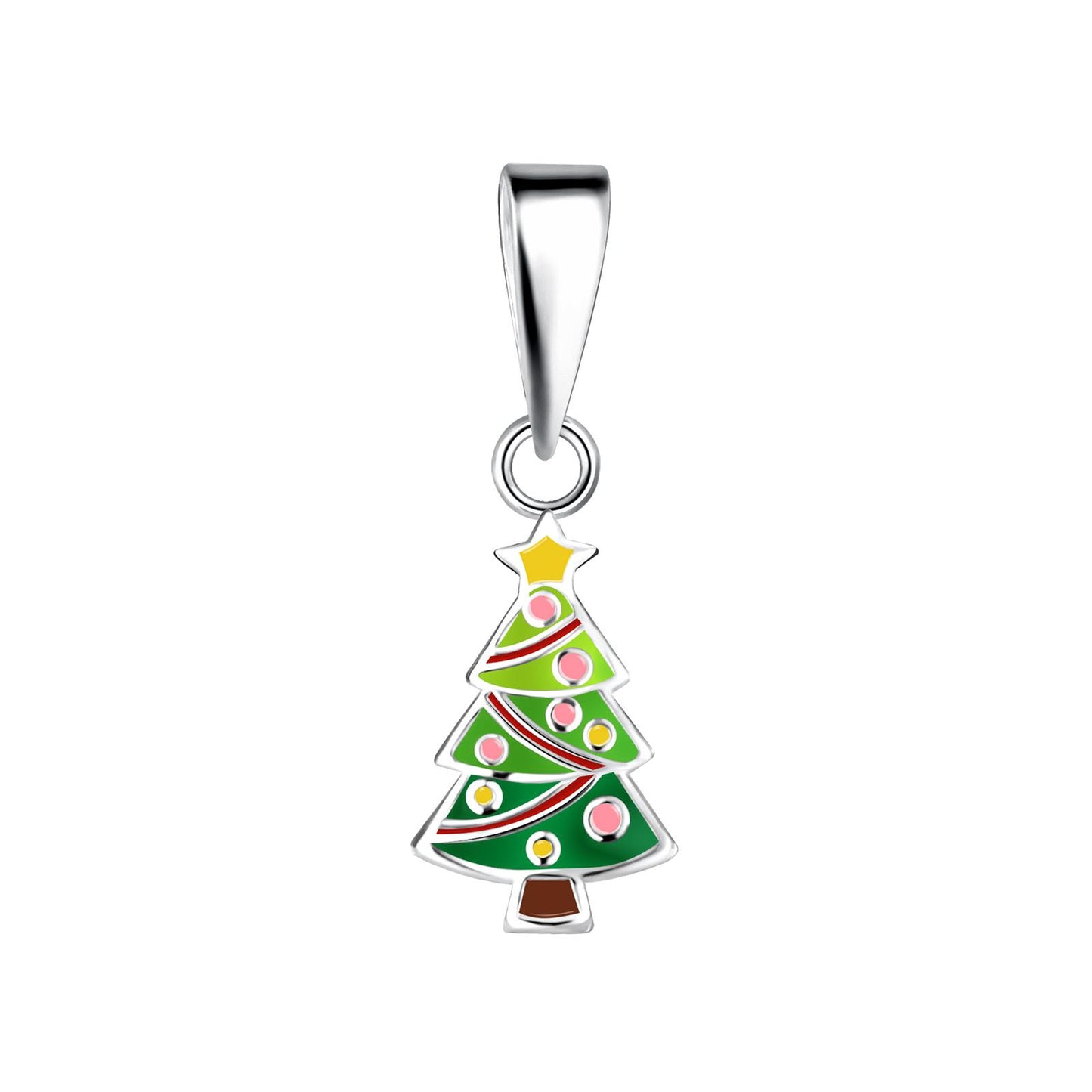 Kinderkerstboomhanger ketting gemaakt van 925 zilver.