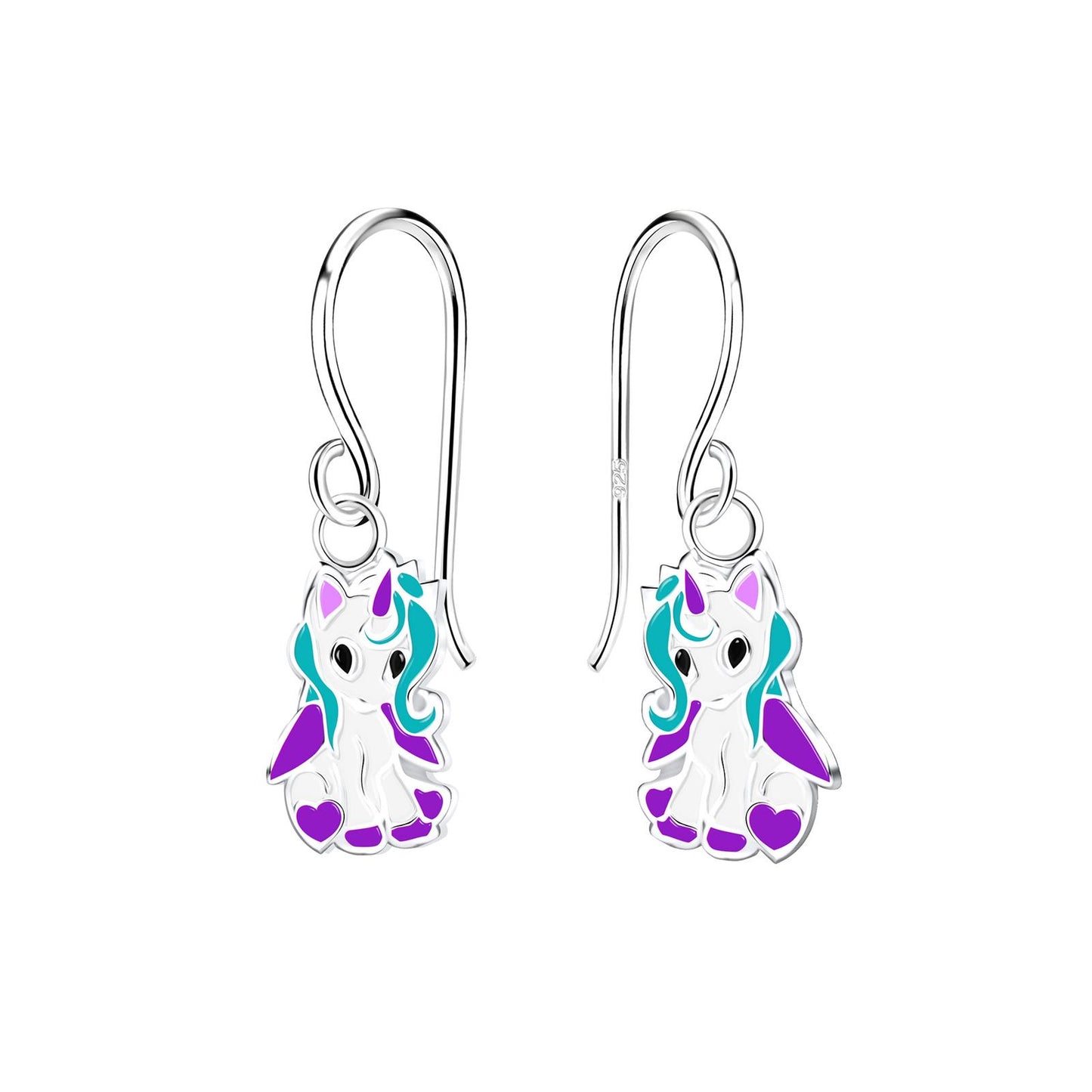 Girls' Unicorn Earrings made of 925 Silver
